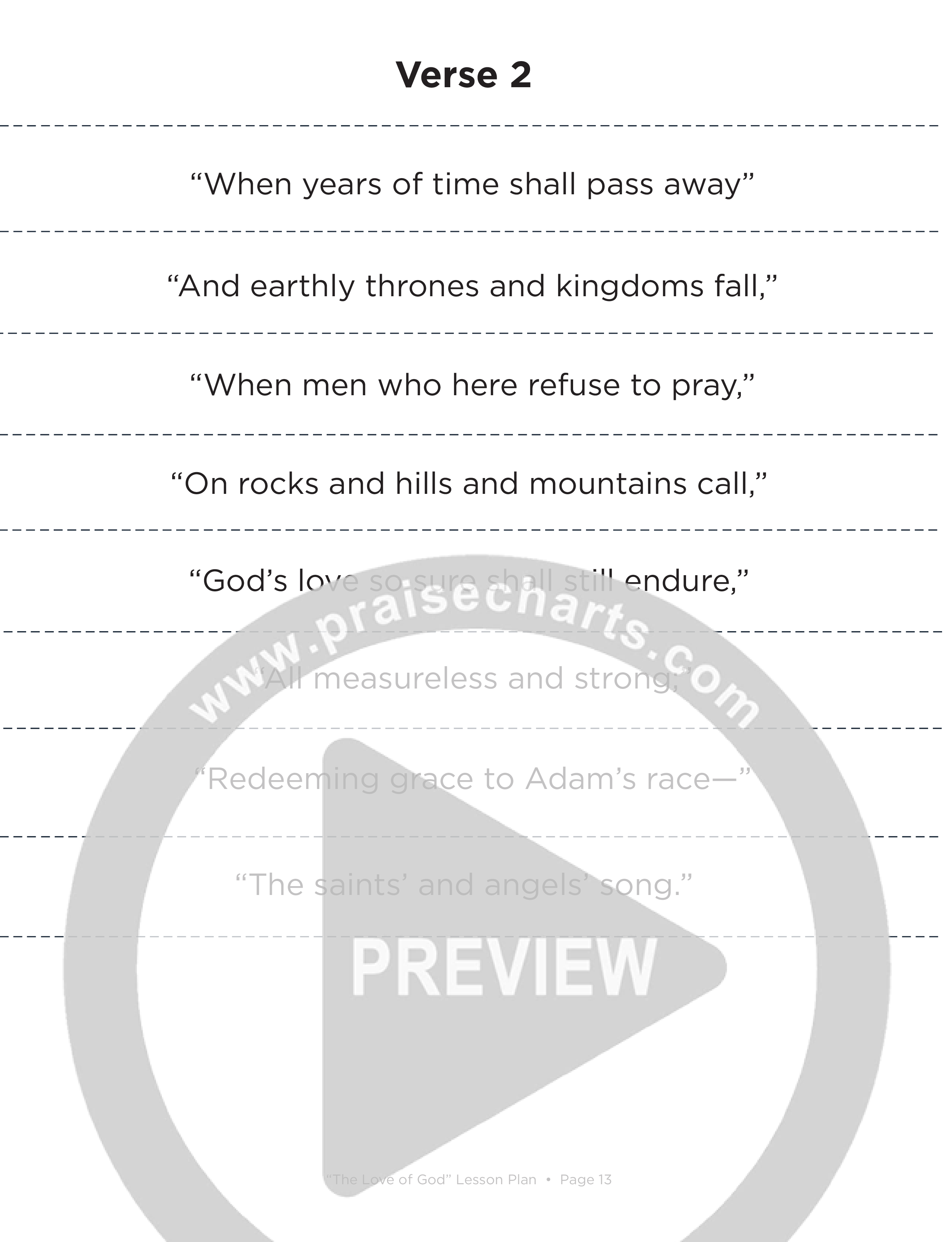 The Love Of God (Kids) Lesson Plan (PDF) (Lifeway Choral / Arr. Dennis Allen)