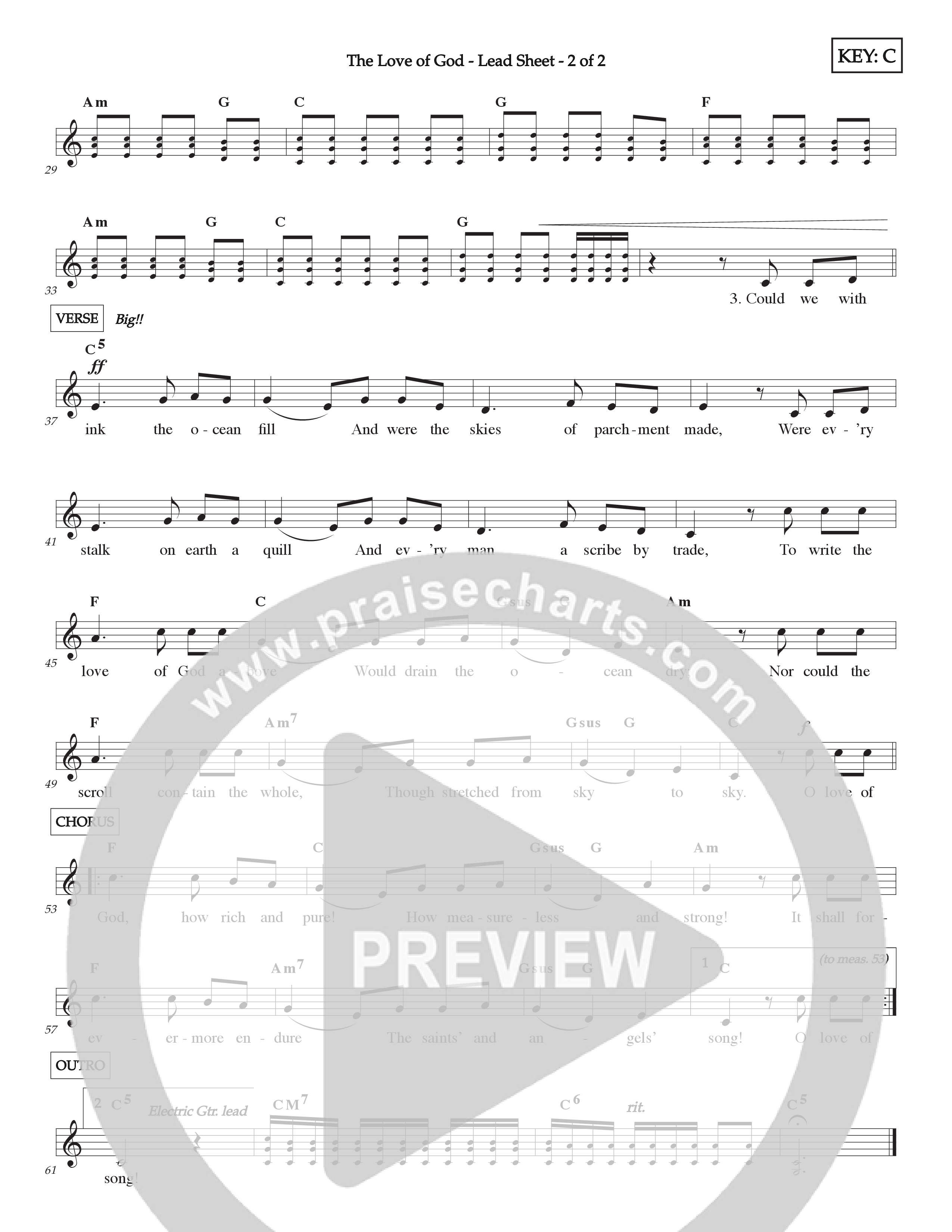 The Love Of God (Kids) Lead Sheet (2-Part) (Lifeway Choral / Arr. Dennis Allen)