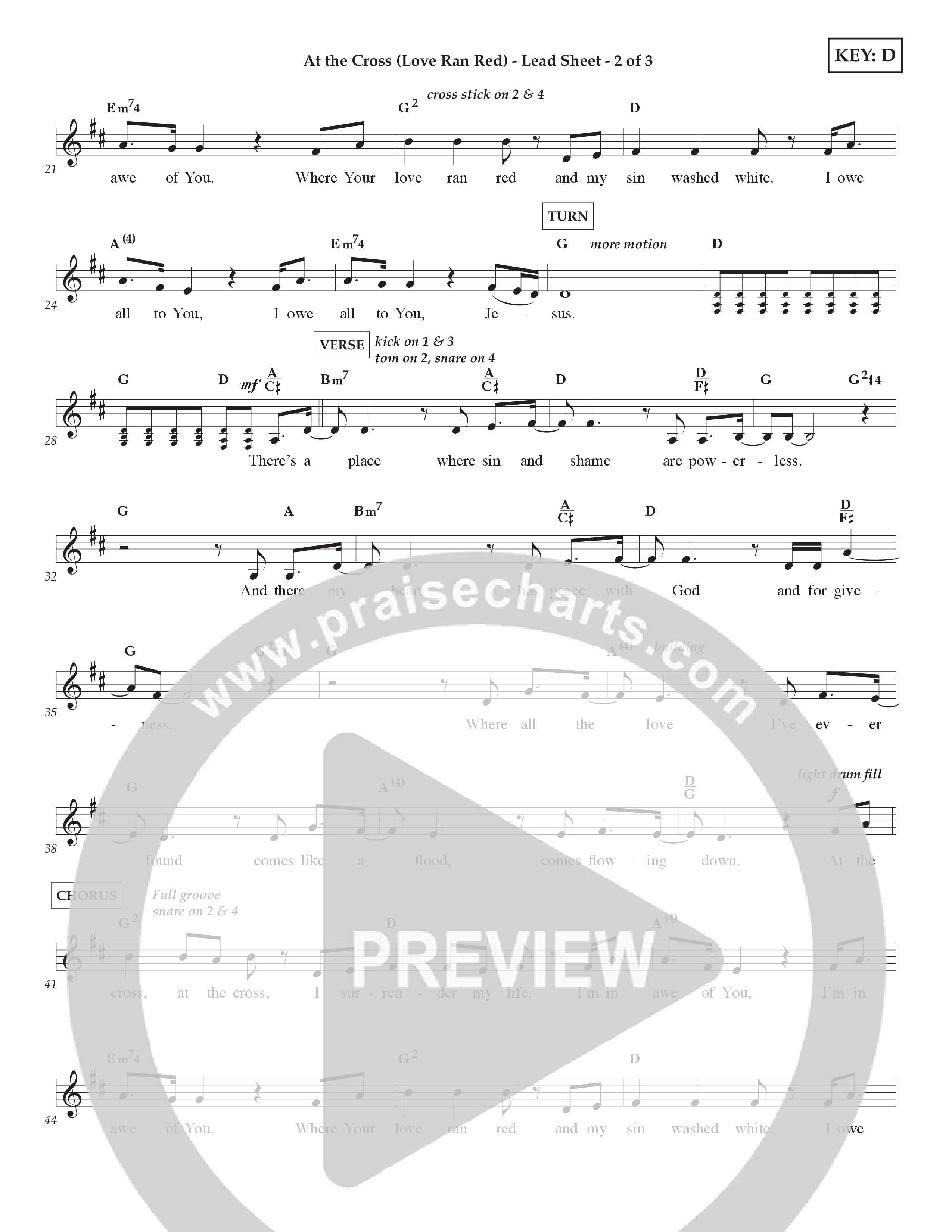 At The Cross (Love Ran Red) (Kids) Lead Sheet (2-Part) (Lifeway Choral / Arr. Craig Adams)