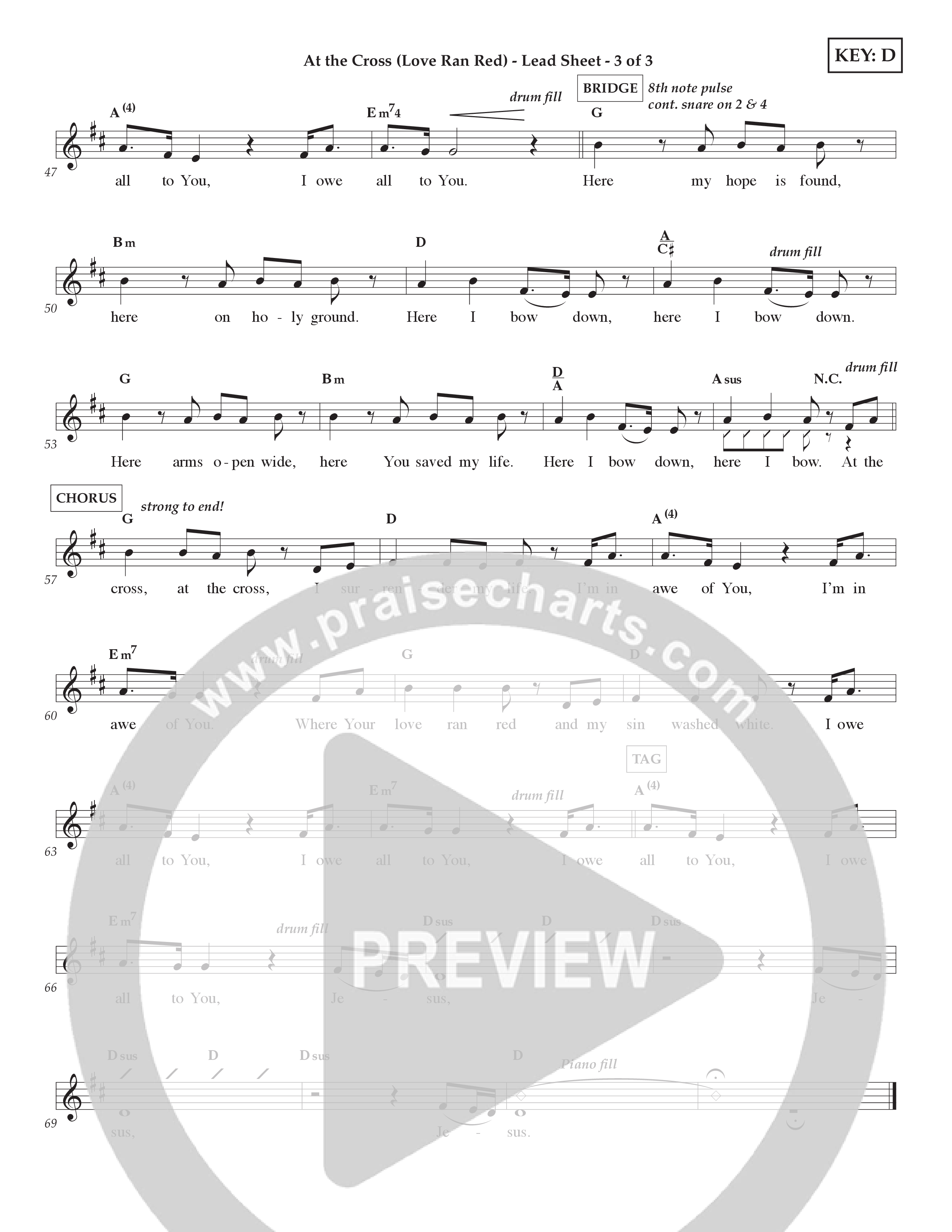 At The Cross (Love Ran Red) (Kids) Lead Sheet (2-Part) (Lifeway Choral / Arr. Craig Adams)