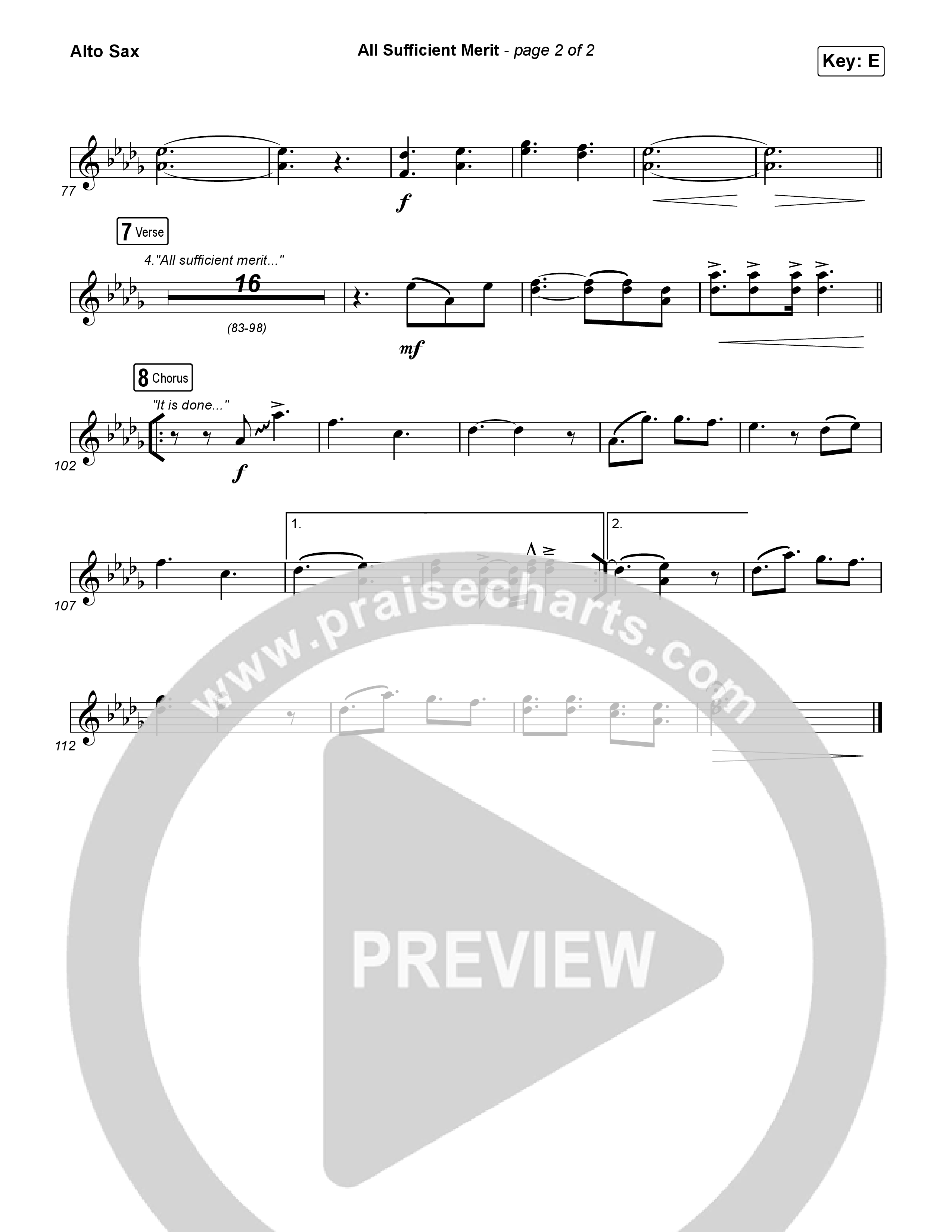 All Sufficient Merit Alto Sax (Shane & Shane)