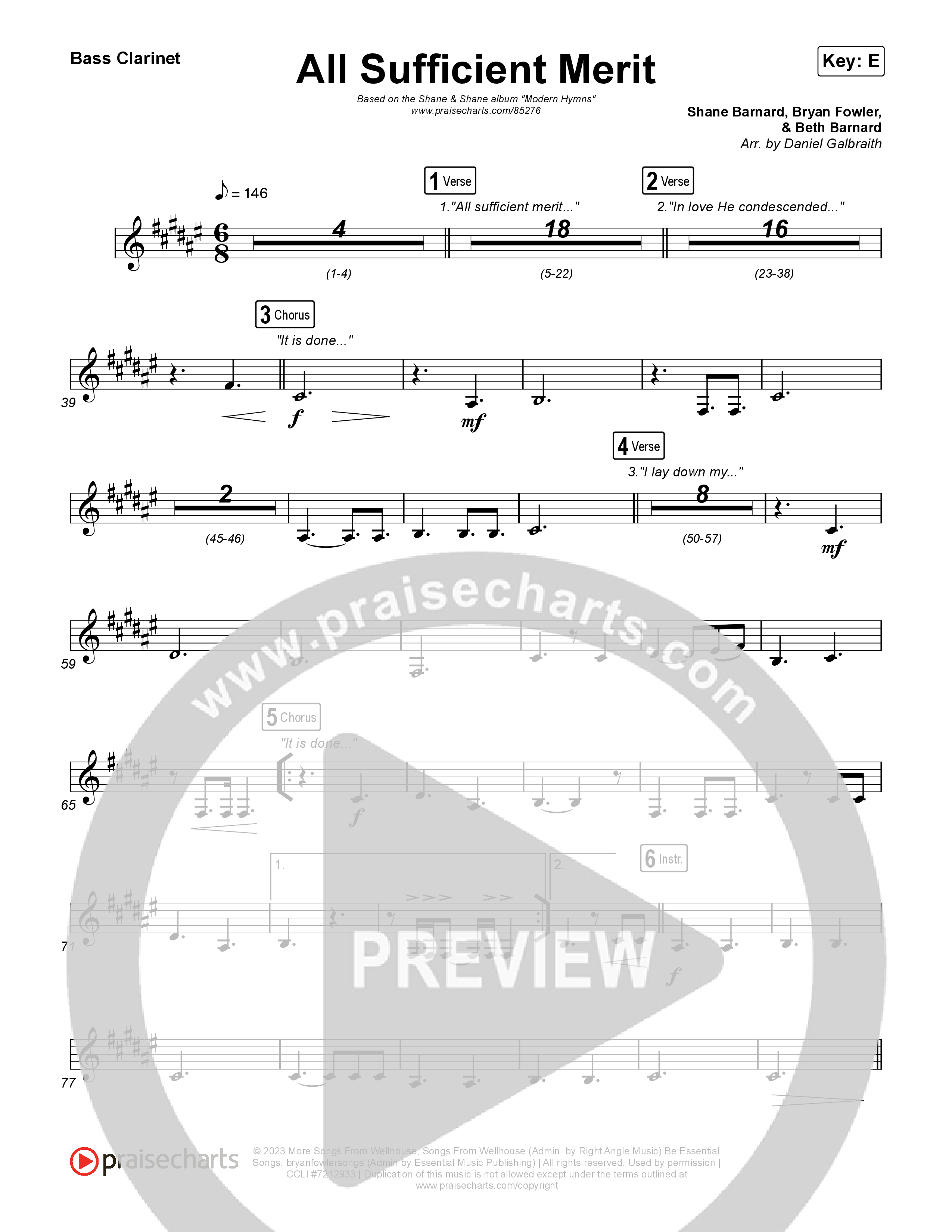 All Sufficient Merit Bass Clarinet (Shane & Shane)