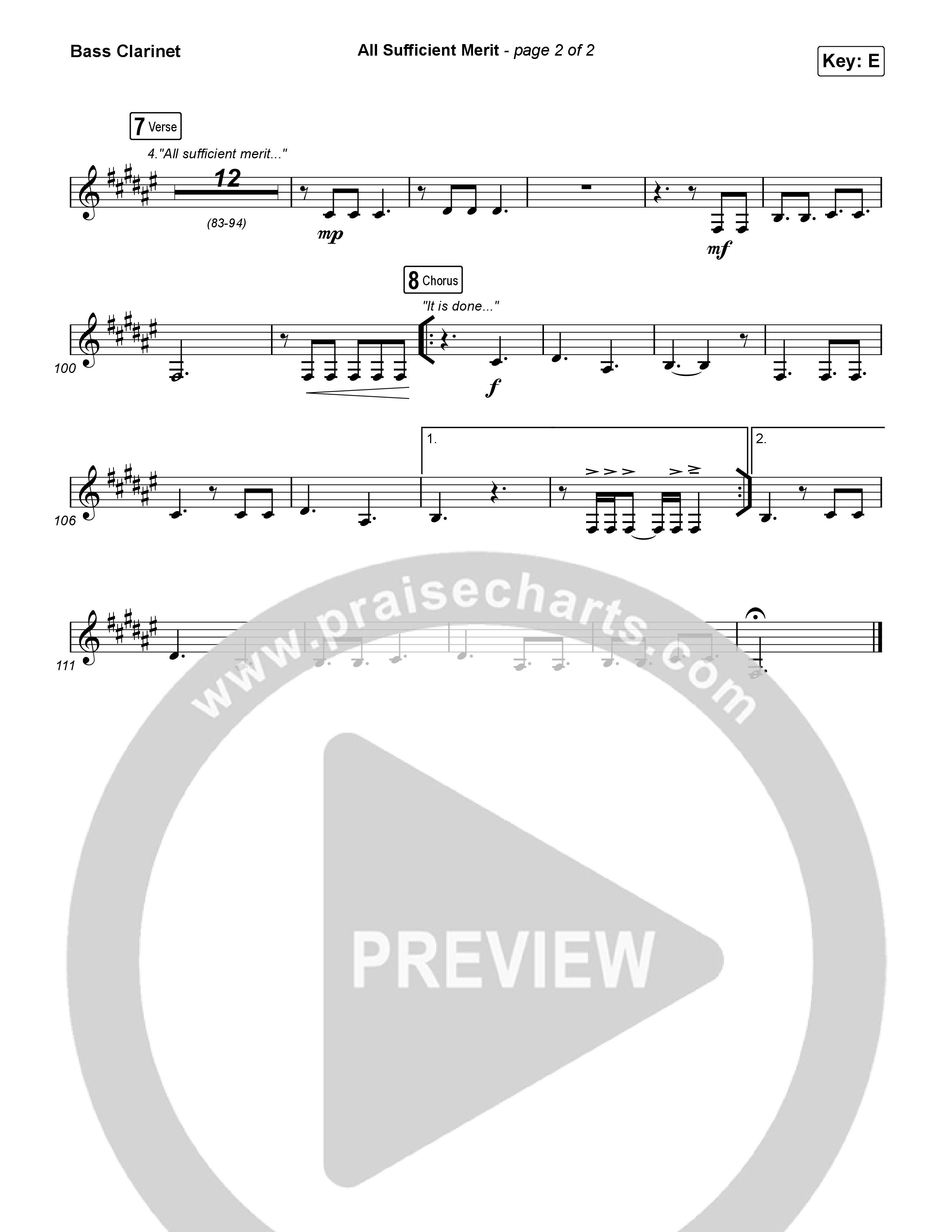 All Sufficient Merit Bass Clarinet (Shane & Shane)