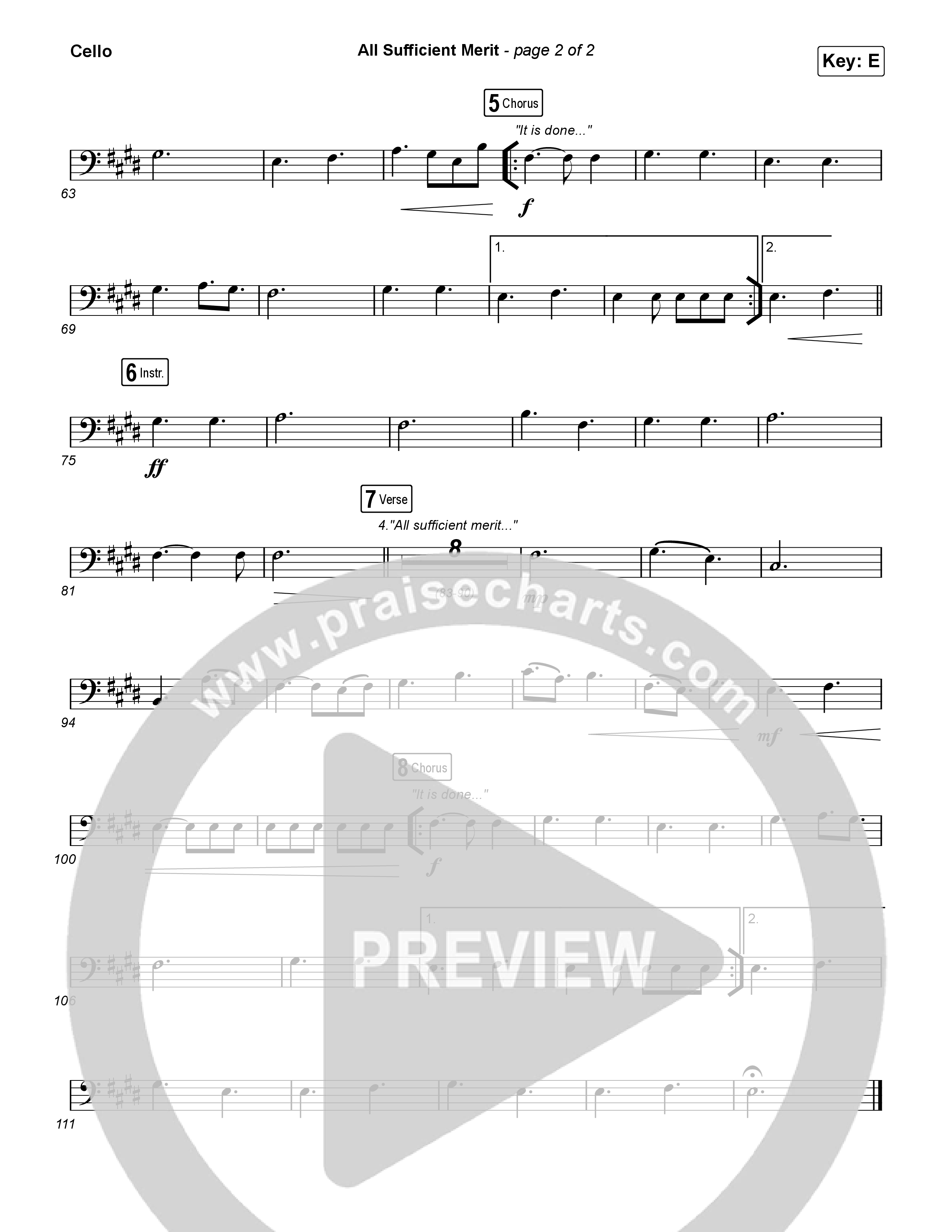 All Sufficient Merit Cello (Shane & Shane)