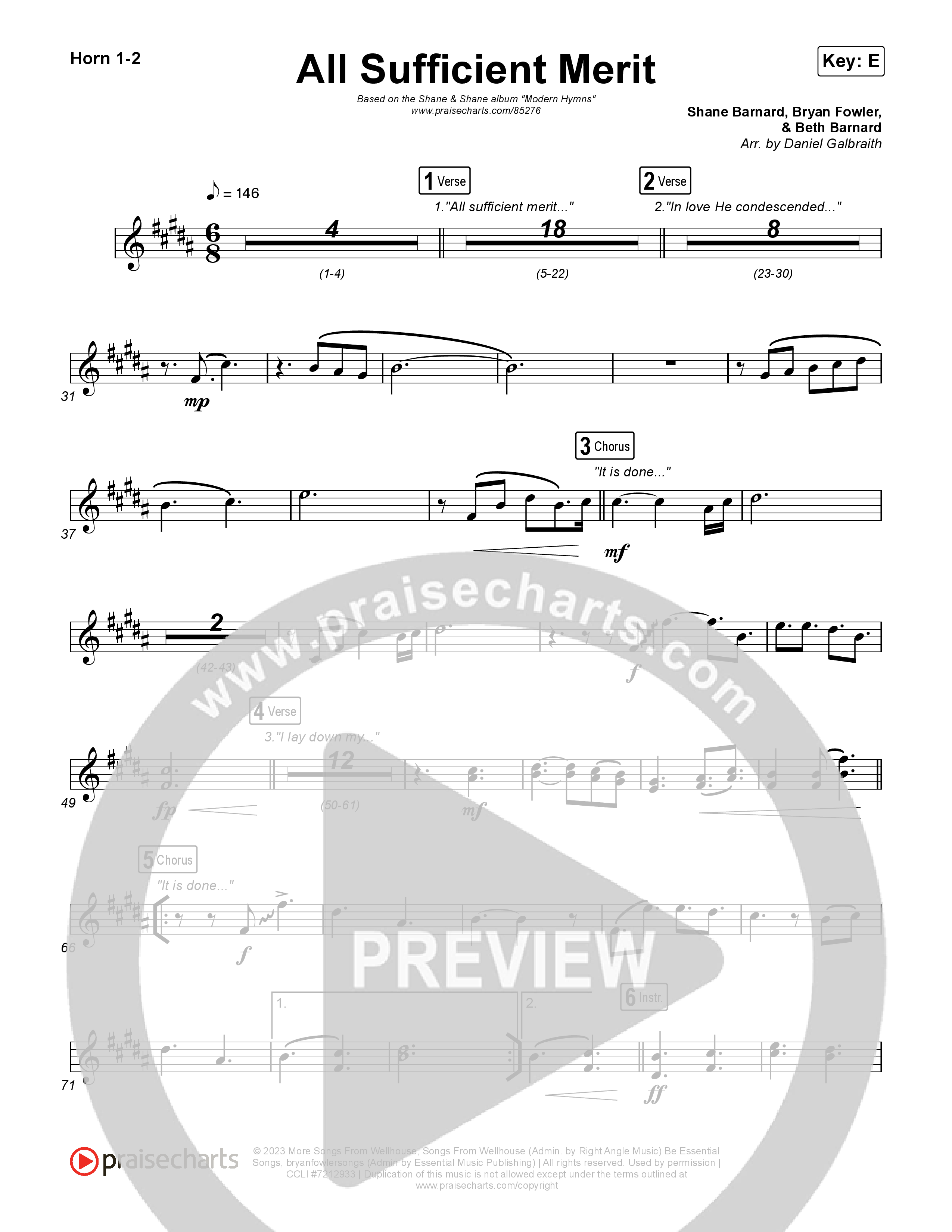 All Sufficient Merit Brass Pack (Shane & Shane)