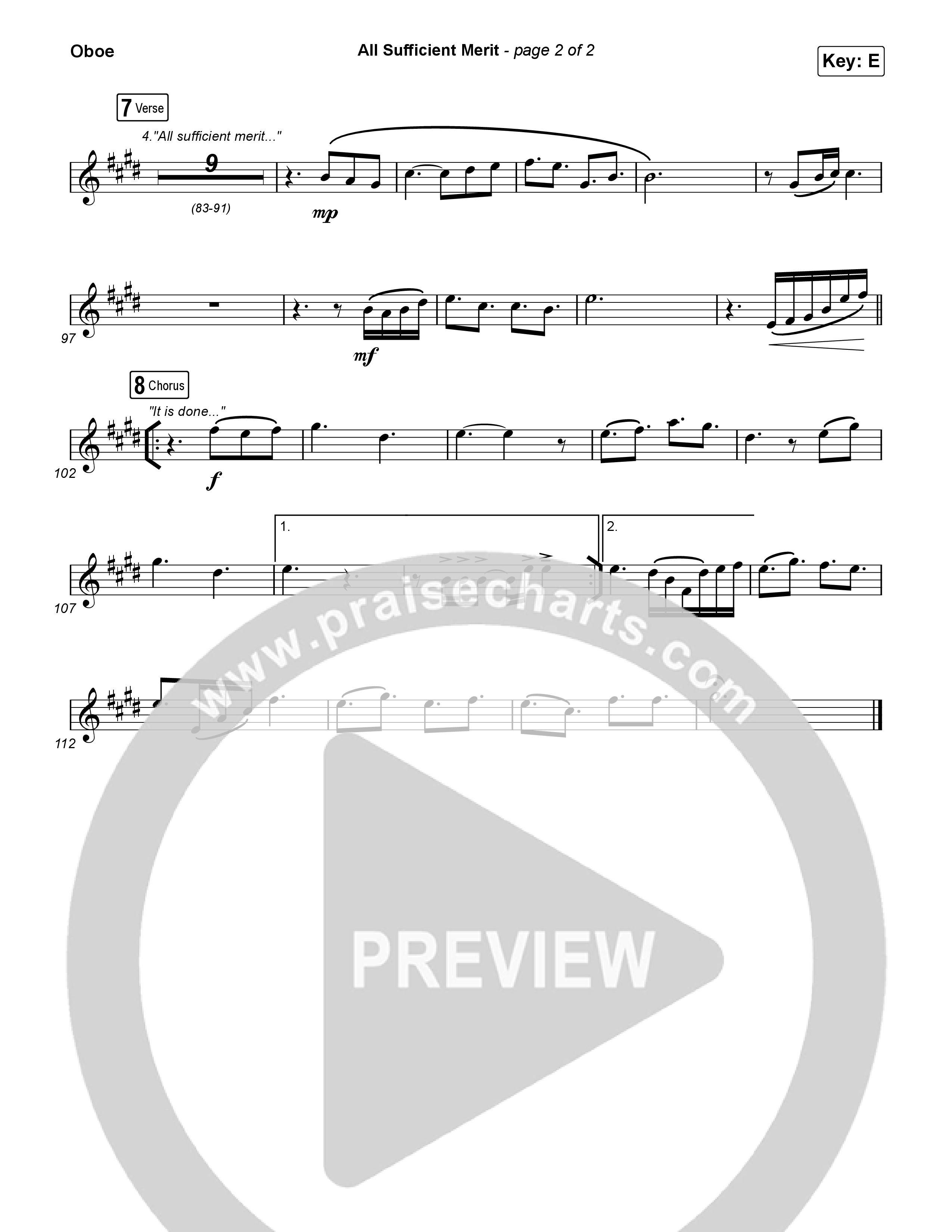 All Sufficient Merit Oboe (Shane & Shane)