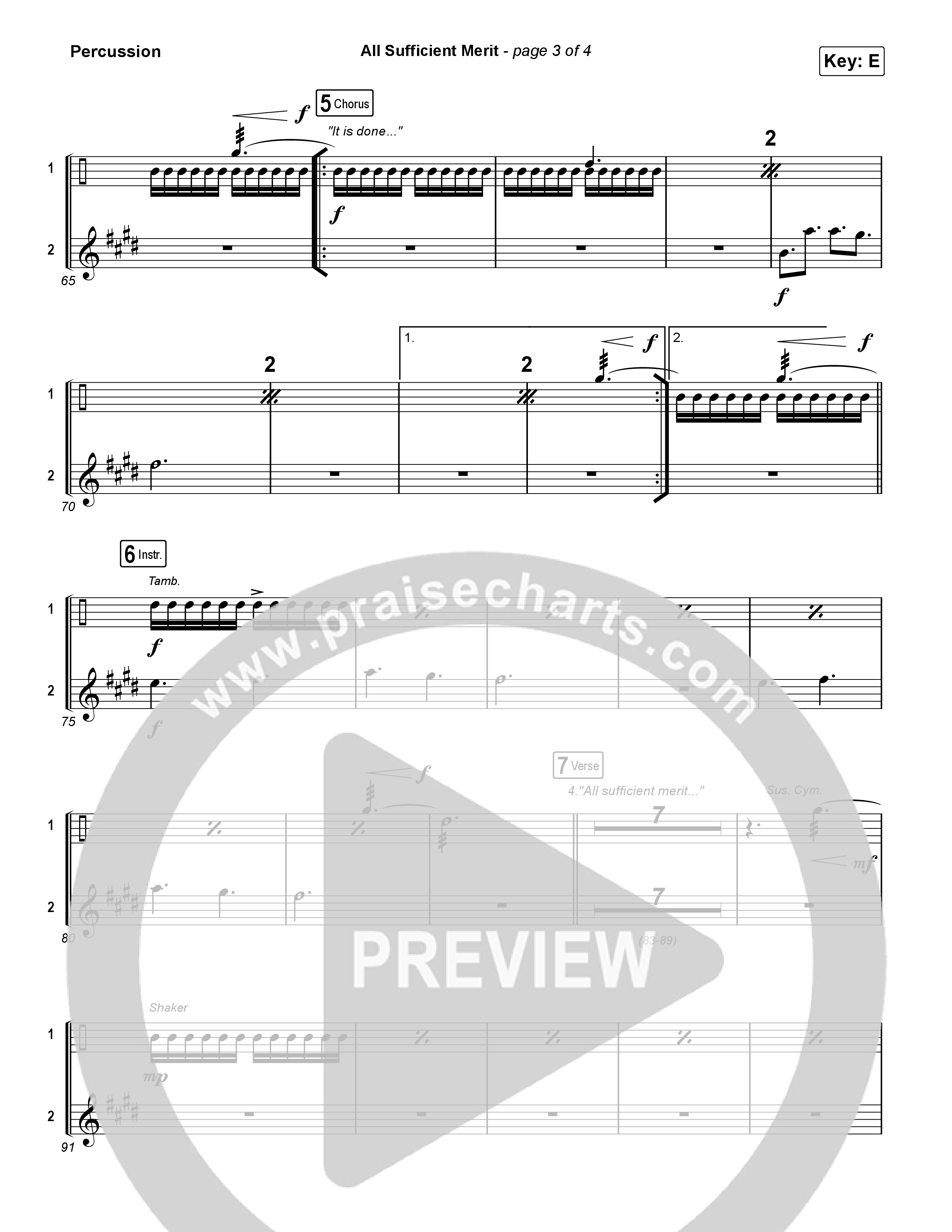 All Sufficient Merit Percussion (Shane & Shane)