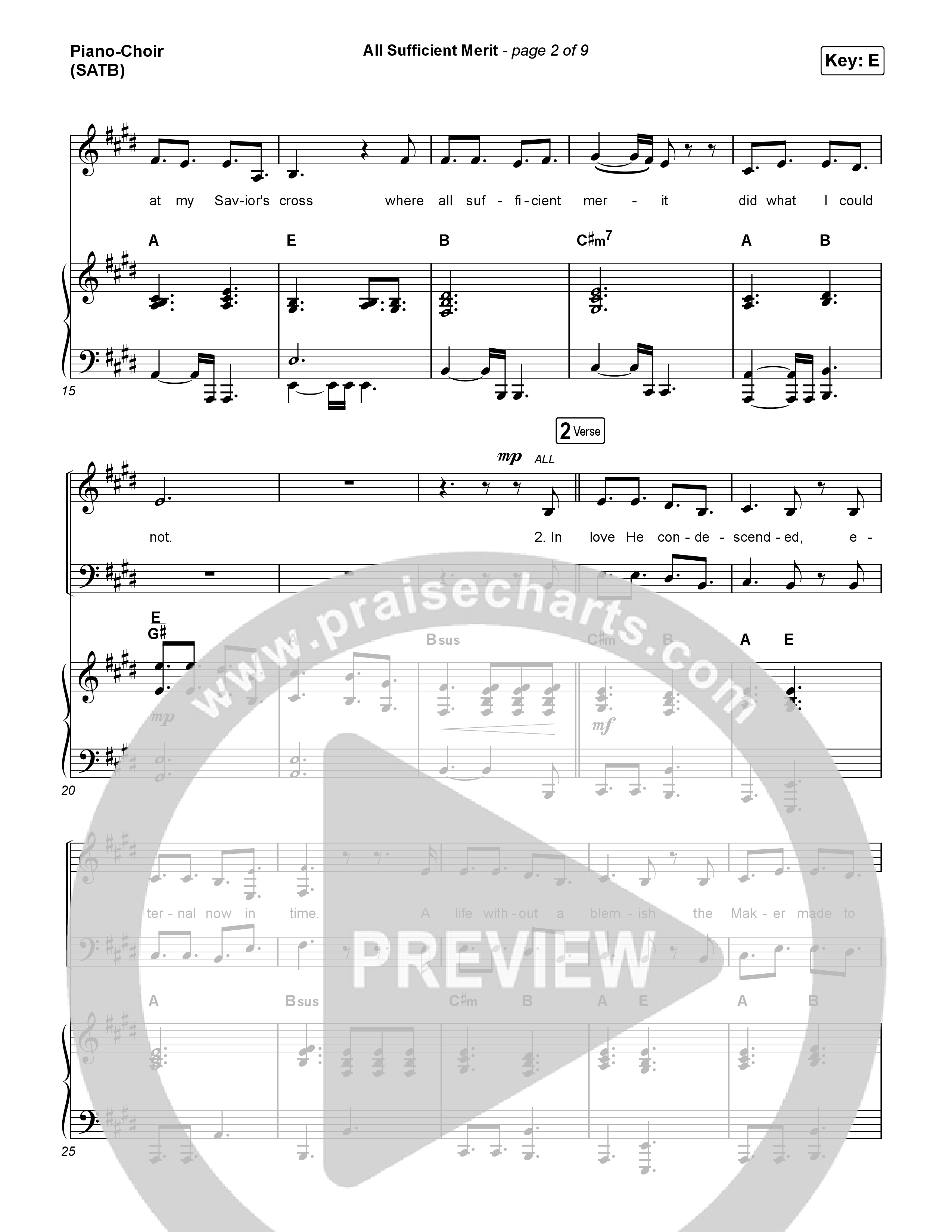 All Sufficient Merit Piano/Vocal (SATB) (Shane & Shane)