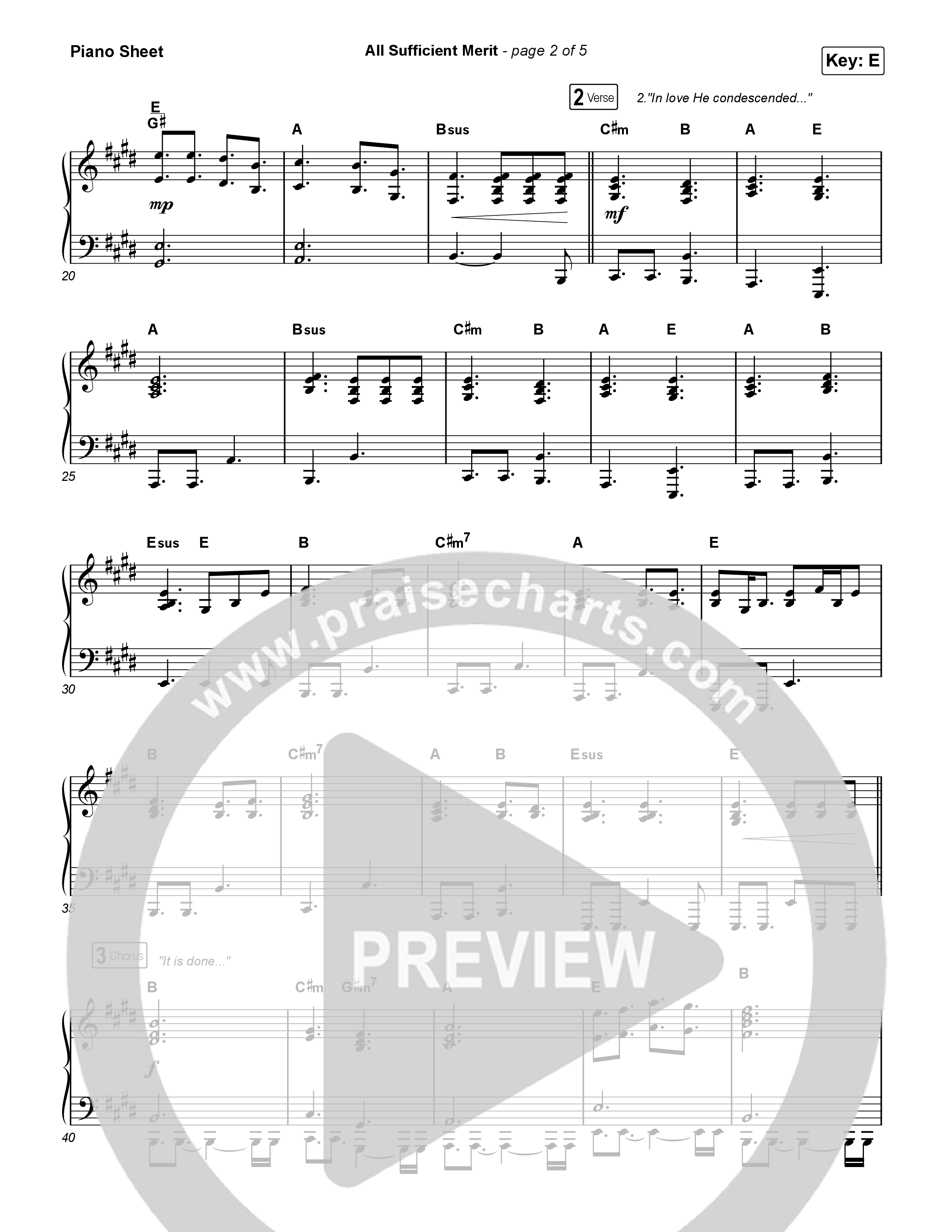 All Sufficient Merit Piano Sheet (Shane & Shane)