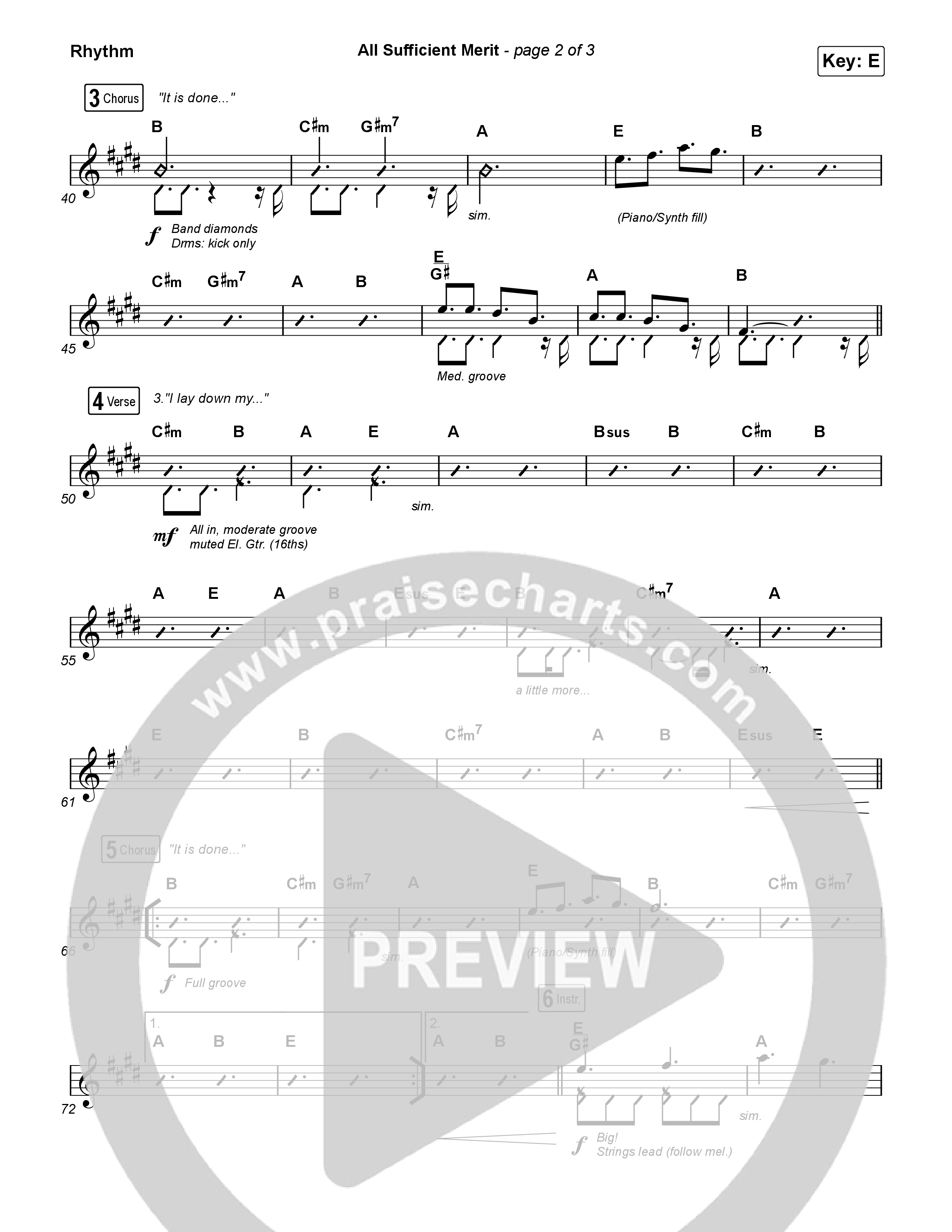 All Sufficient Merit Rhythm Chart (Shane & Shane)