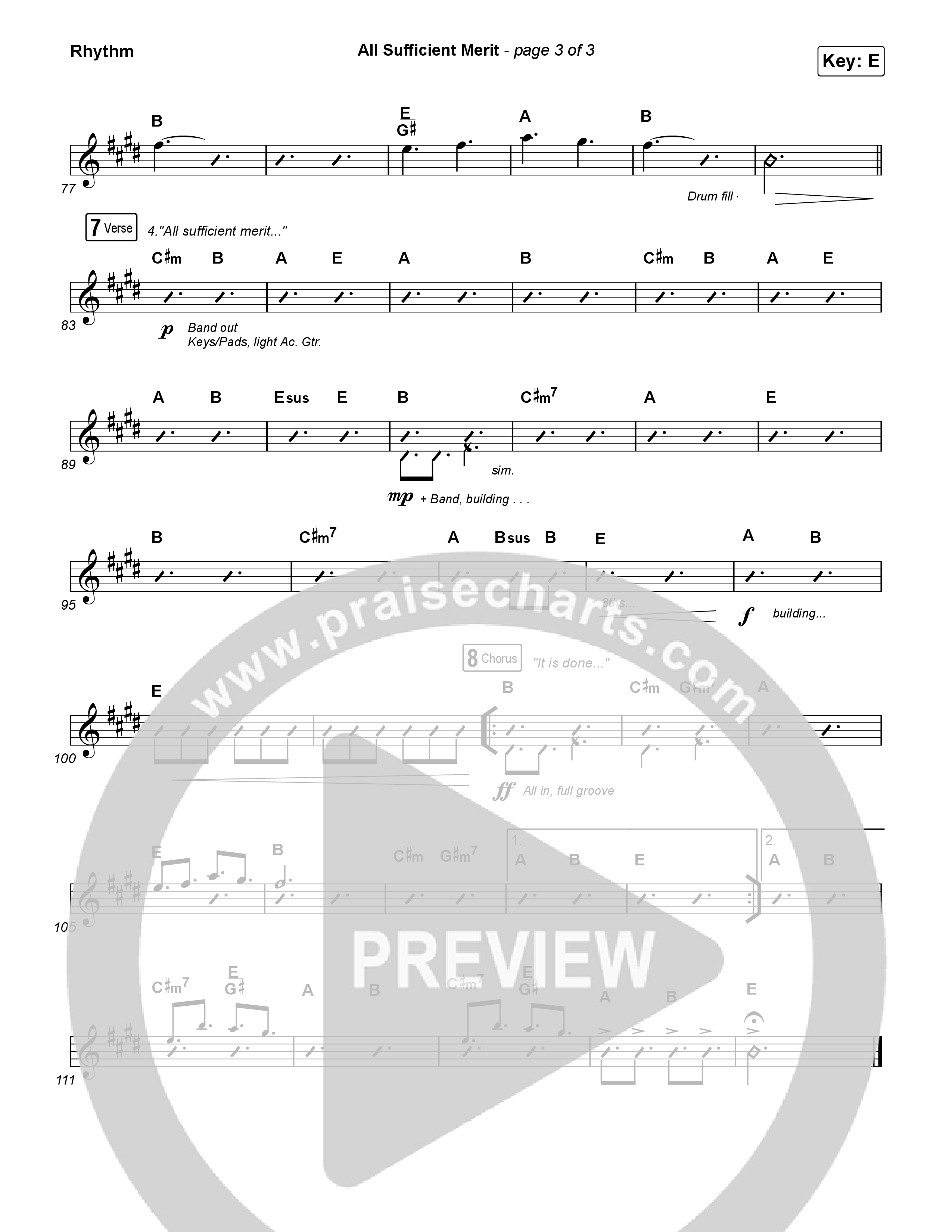 All Sufficient Merit Rhythm Chart (Shane & Shane)