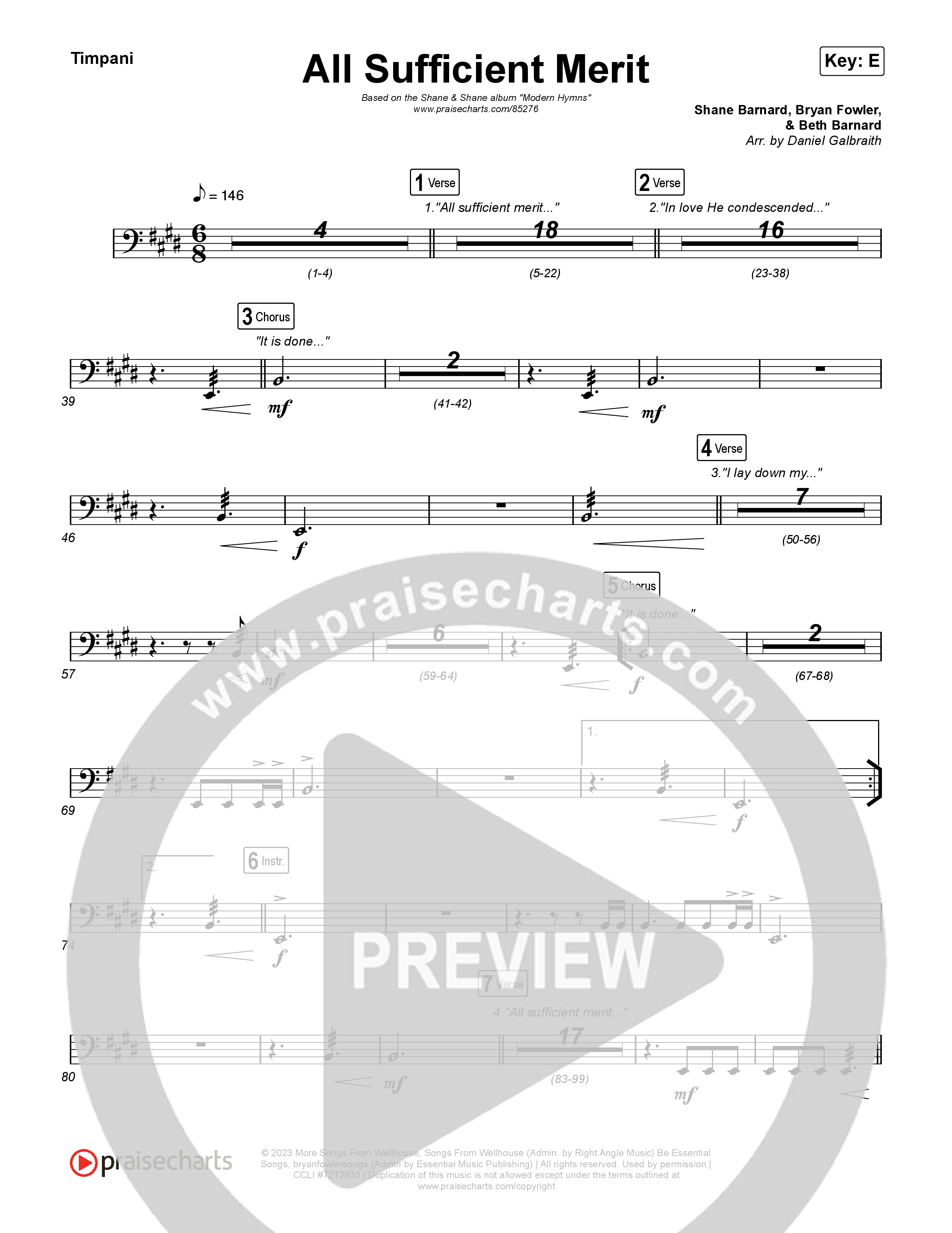 All Sufficient Merit Timpani (Shane & Shane)