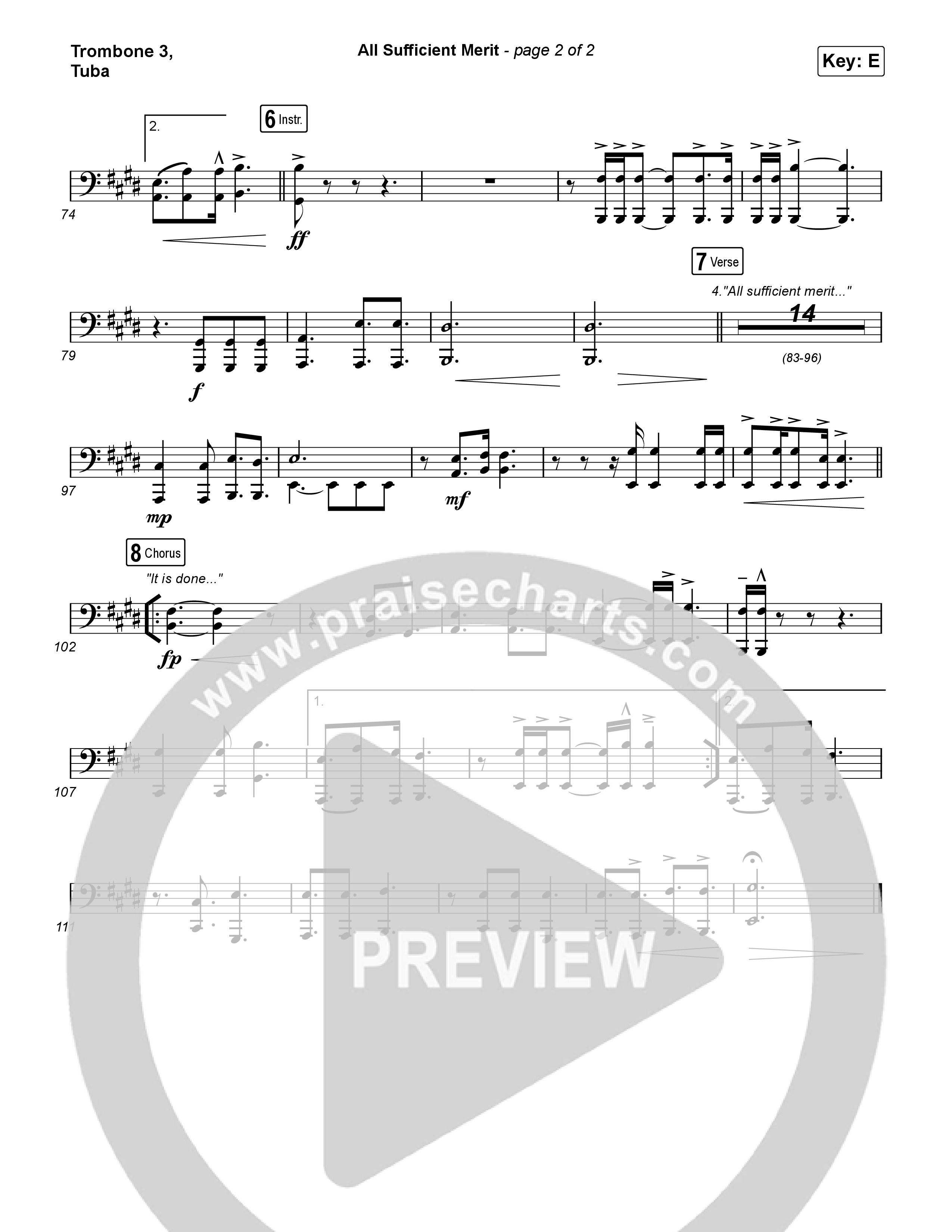 All Sufficient Merit Trombone 3/Tuba (Shane & Shane)