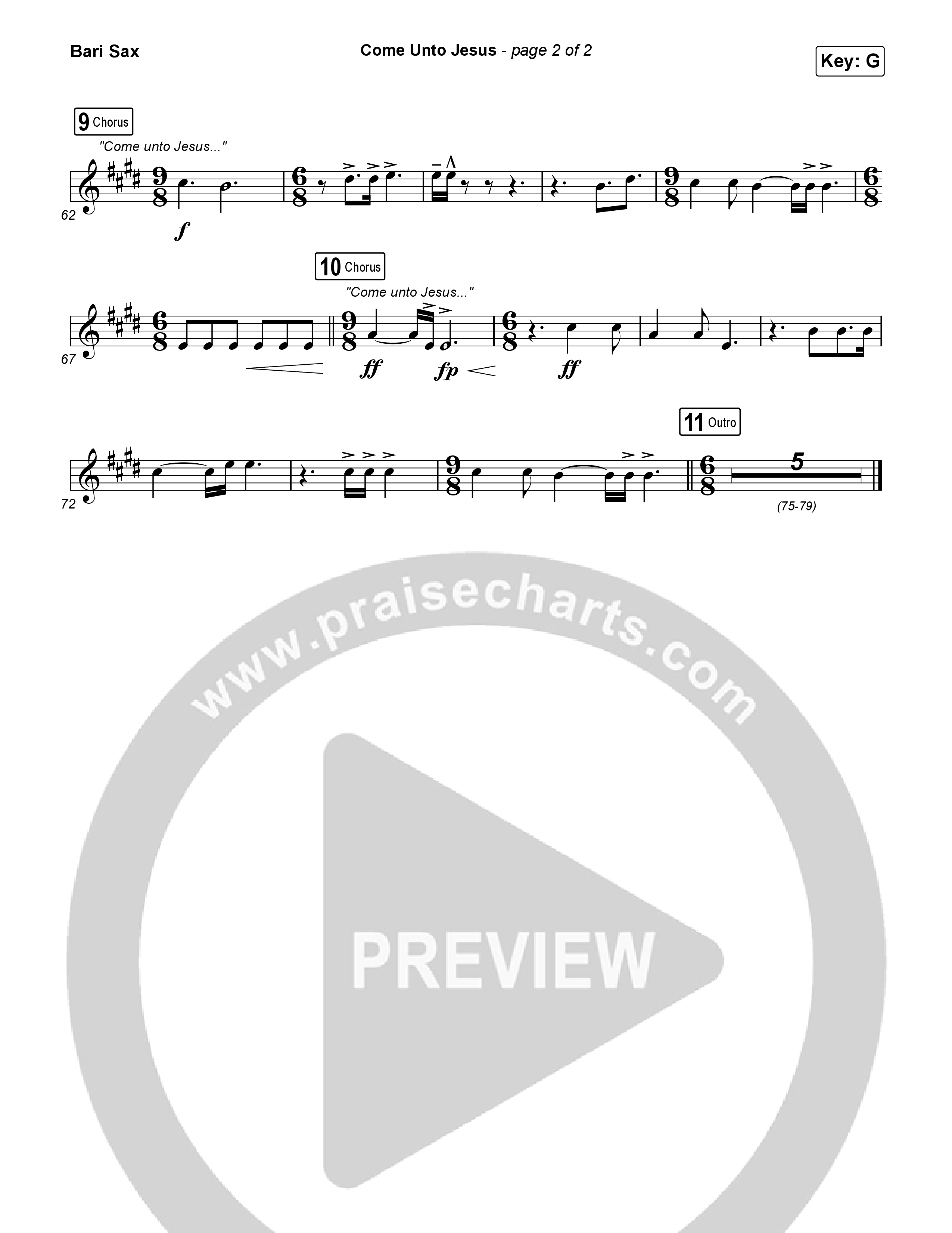 Come Unto Jesus Bari Sax (Shane & Shane)