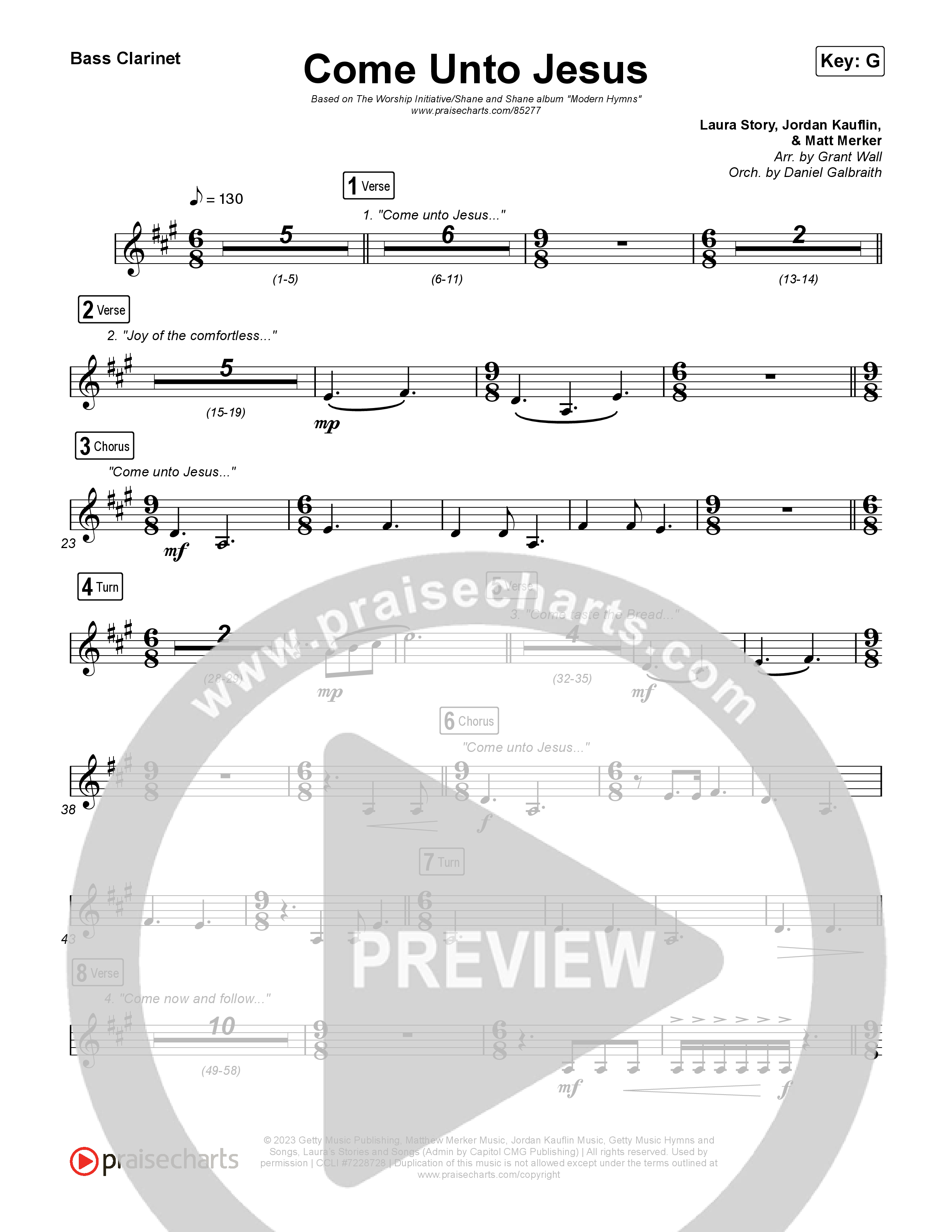 Come Unto Jesus Bass Clarinet (Shane & Shane)