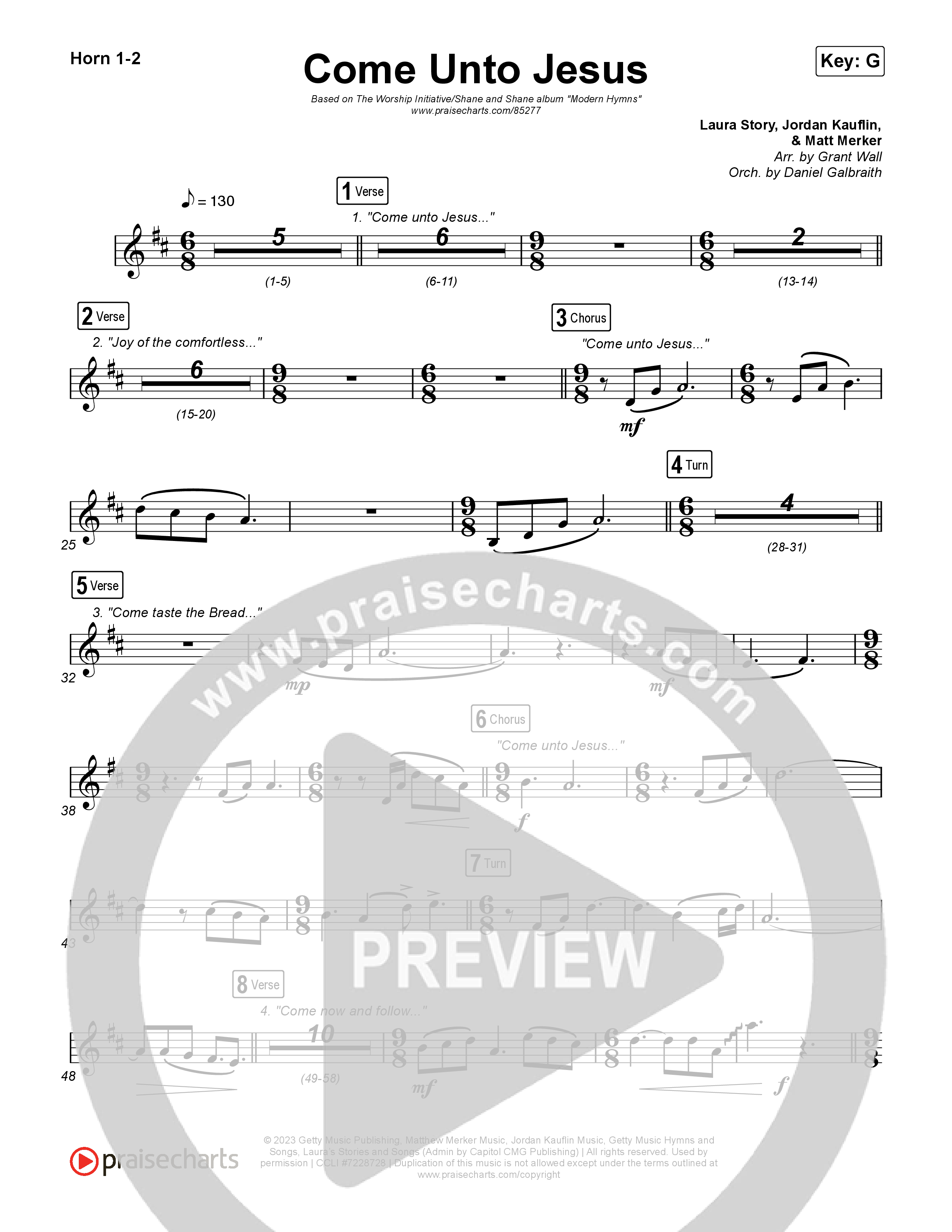 Come Unto Jesus French Horn 1,2 (Shane & Shane)