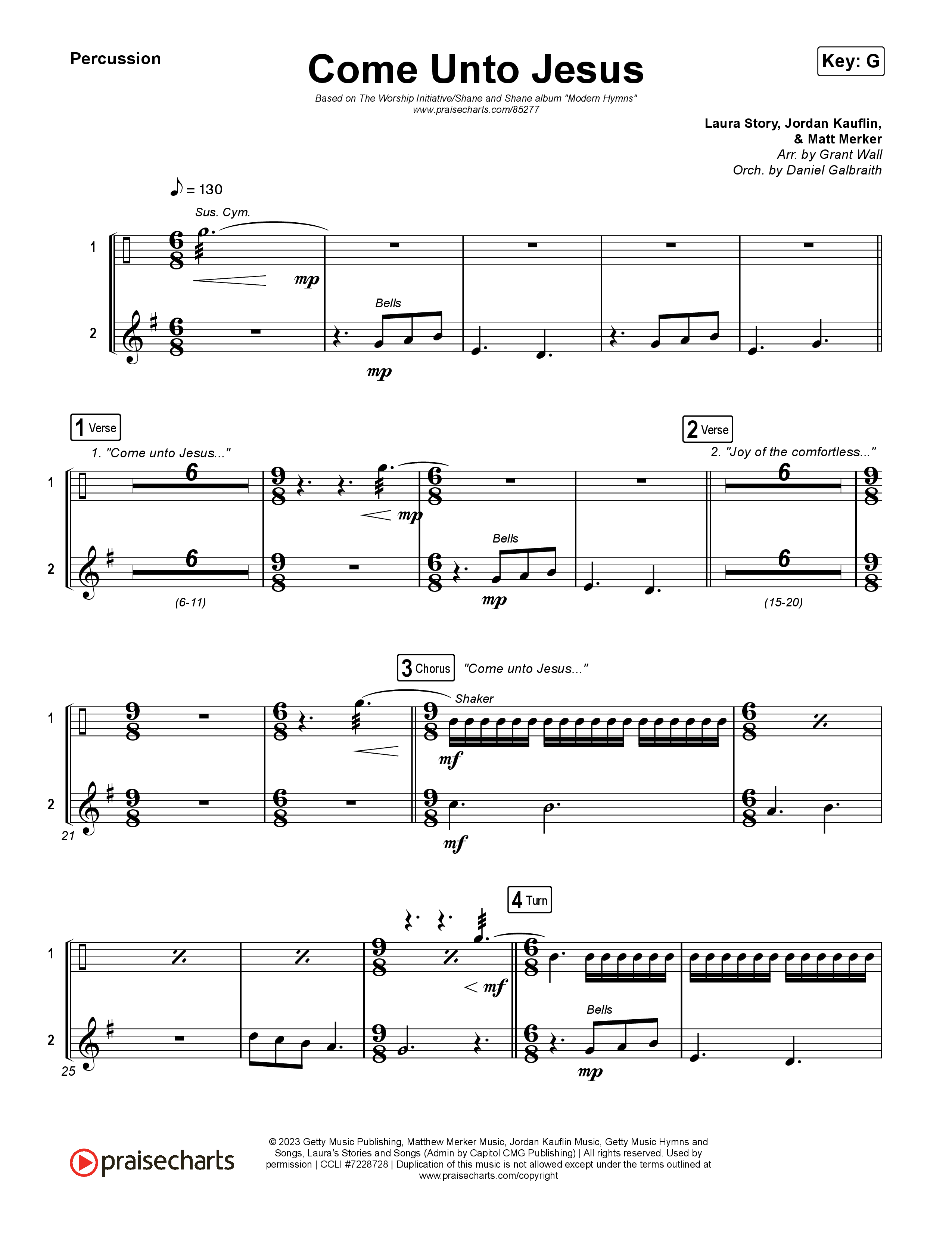 Come Unto Jesus Percussion (Shane & Shane)