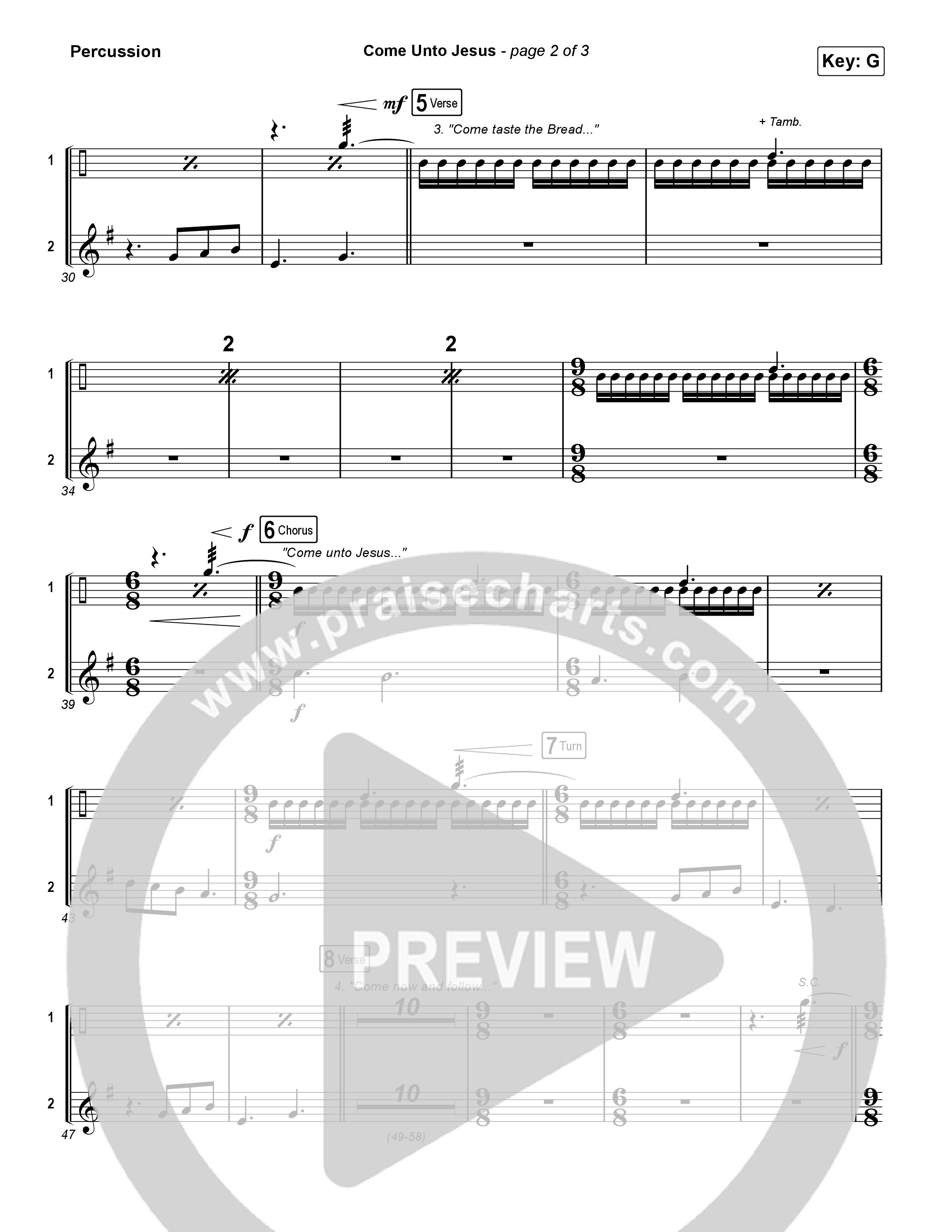 Come Unto Jesus Percussion (Shane & Shane)