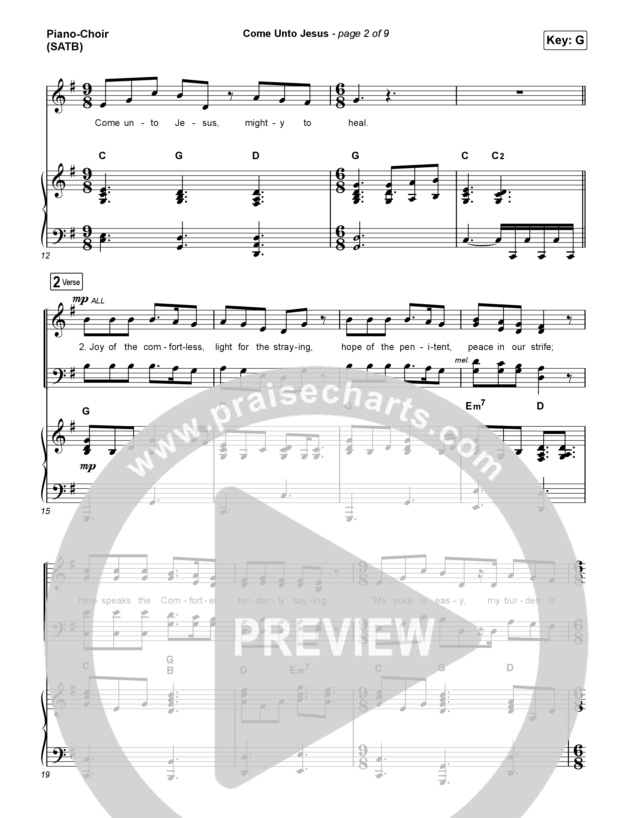 Come Unto Jesus Piano/Vocal (SATB) (Shane & Shane)