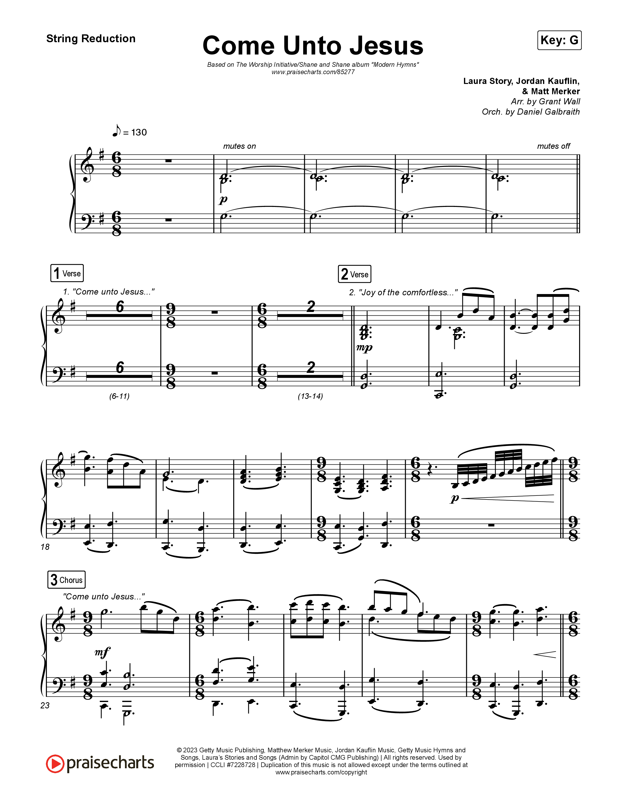 Come Unto Jesus String Reduction (Shane & Shane)