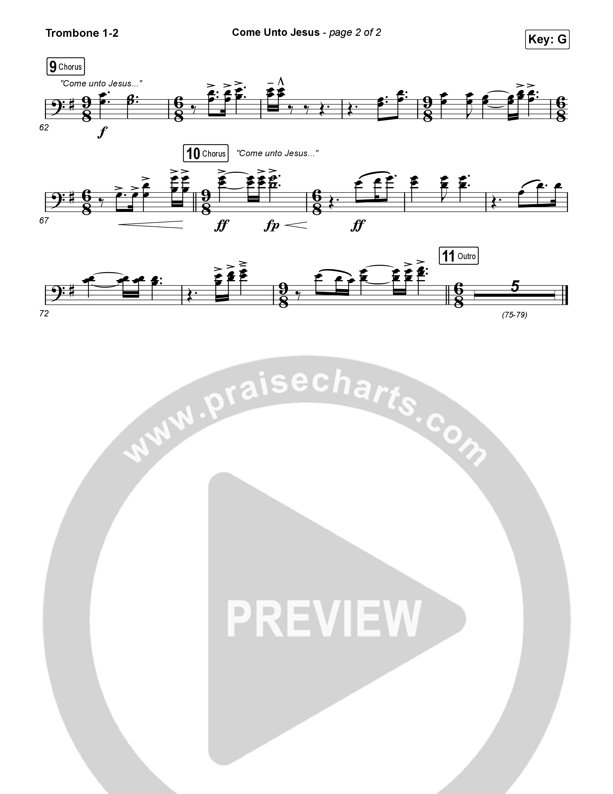 Come Unto Jesus Trombone 1/2 (Shane & Shane)