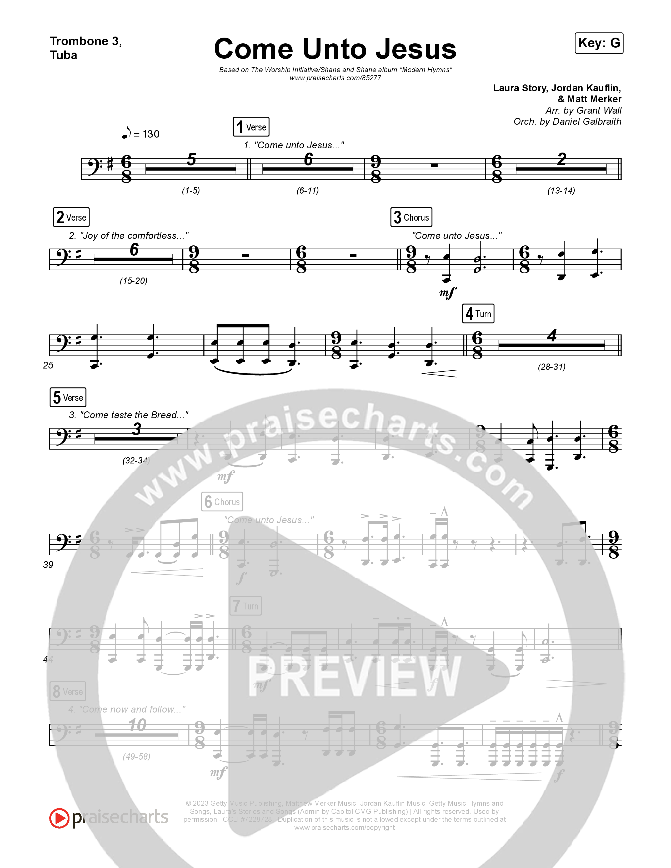 Come Unto Jesus Trombone 3/Tuba (Shane & Shane)