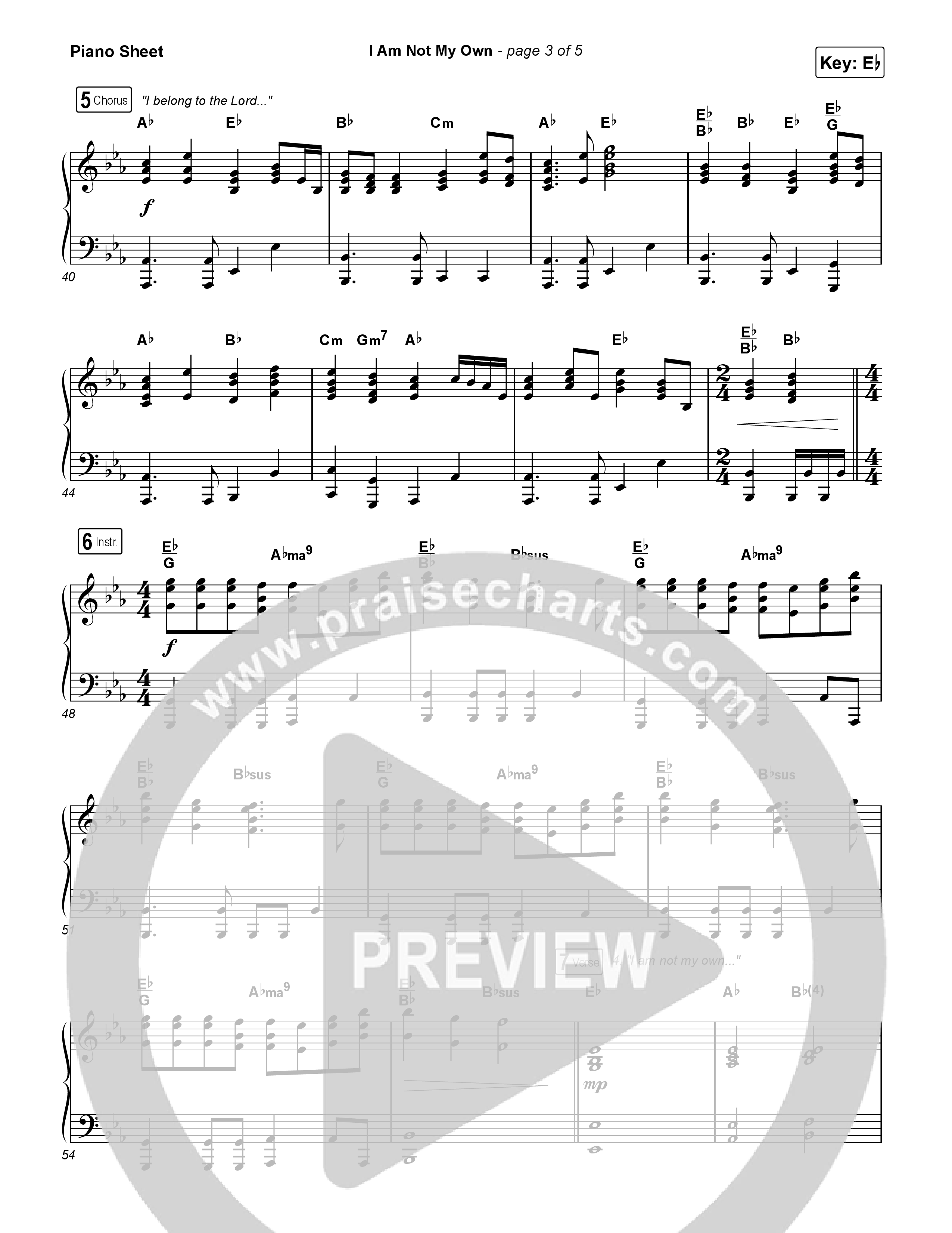 I Am Not My Own Piano Sheet (Shane & Shane)