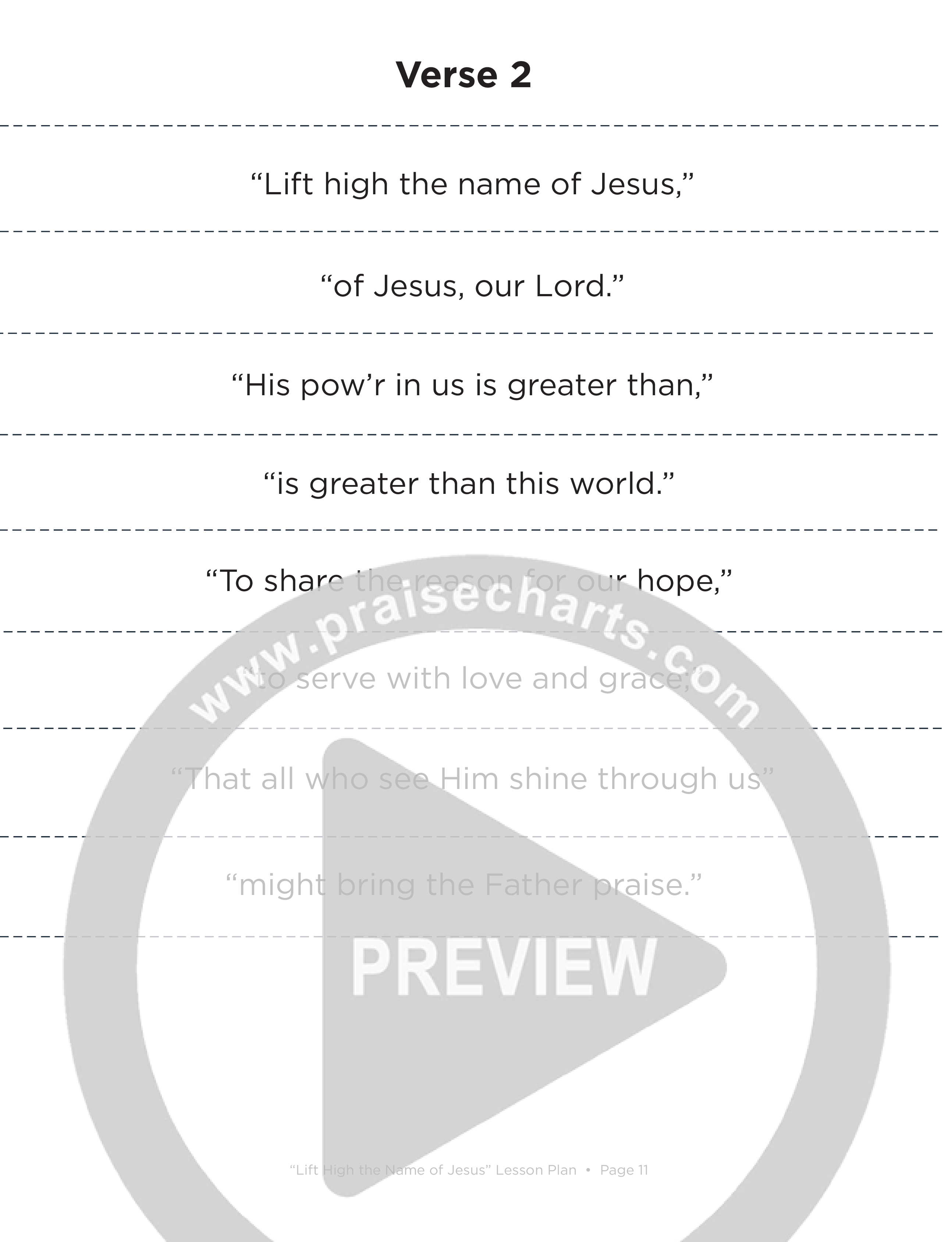 Lift High The Name Of Jesus (Kids) Lesson Plan (PDF) (Lifeway Choral / Arr. Craig Adams)
