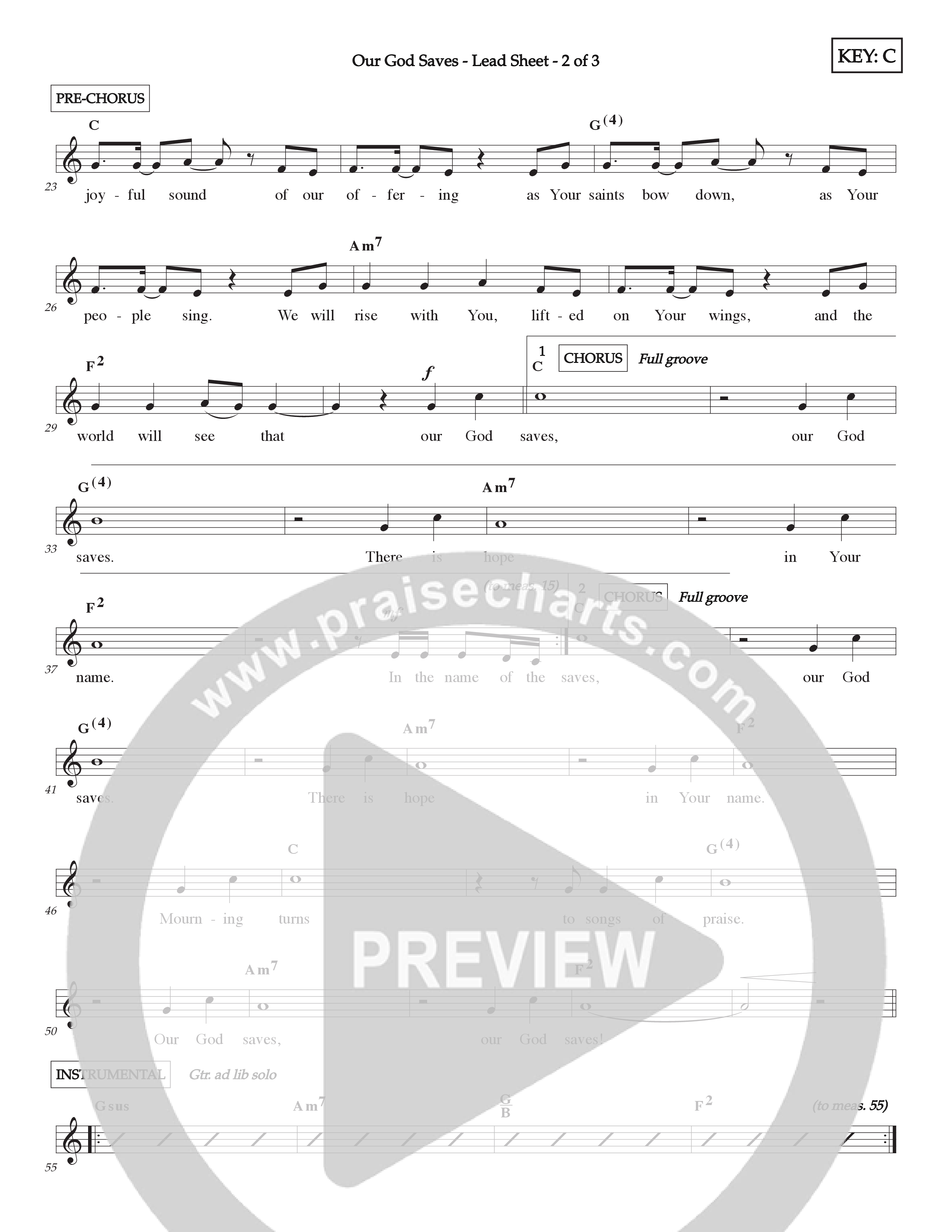 Our God Saves (Kids) Lead Sheet (2-Part) (Lifeway Choral / Arr. Craig Adams)