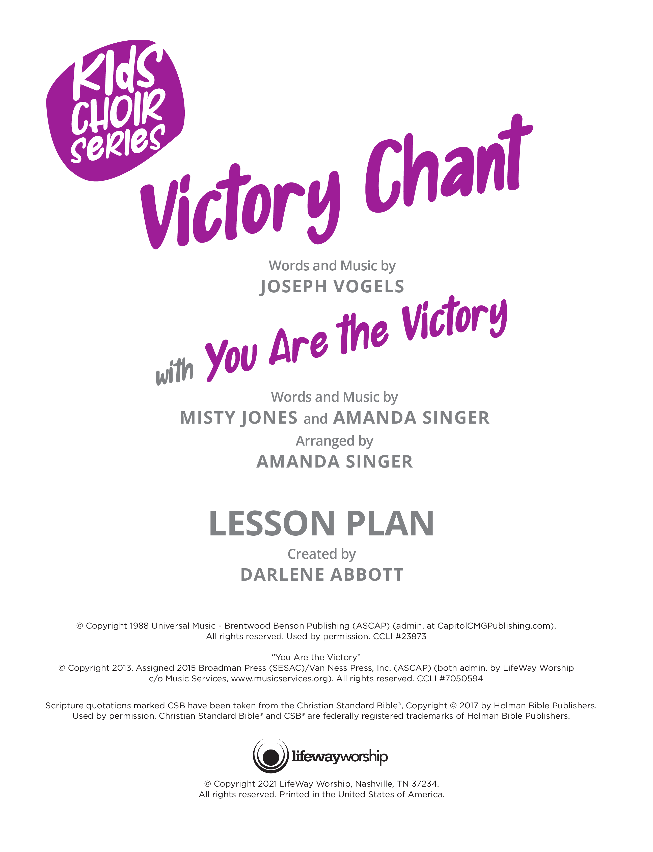Victory Chant (Kids) eBook PDF (Lifeway Choral / Arr. Amanda Singer)