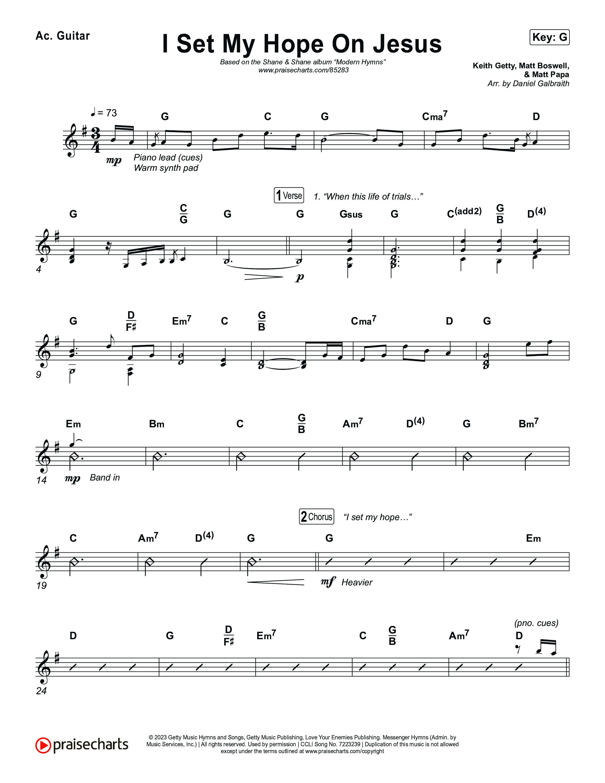I Set My Hope On Jesus Acoustic Guitar (Shane & Shane)