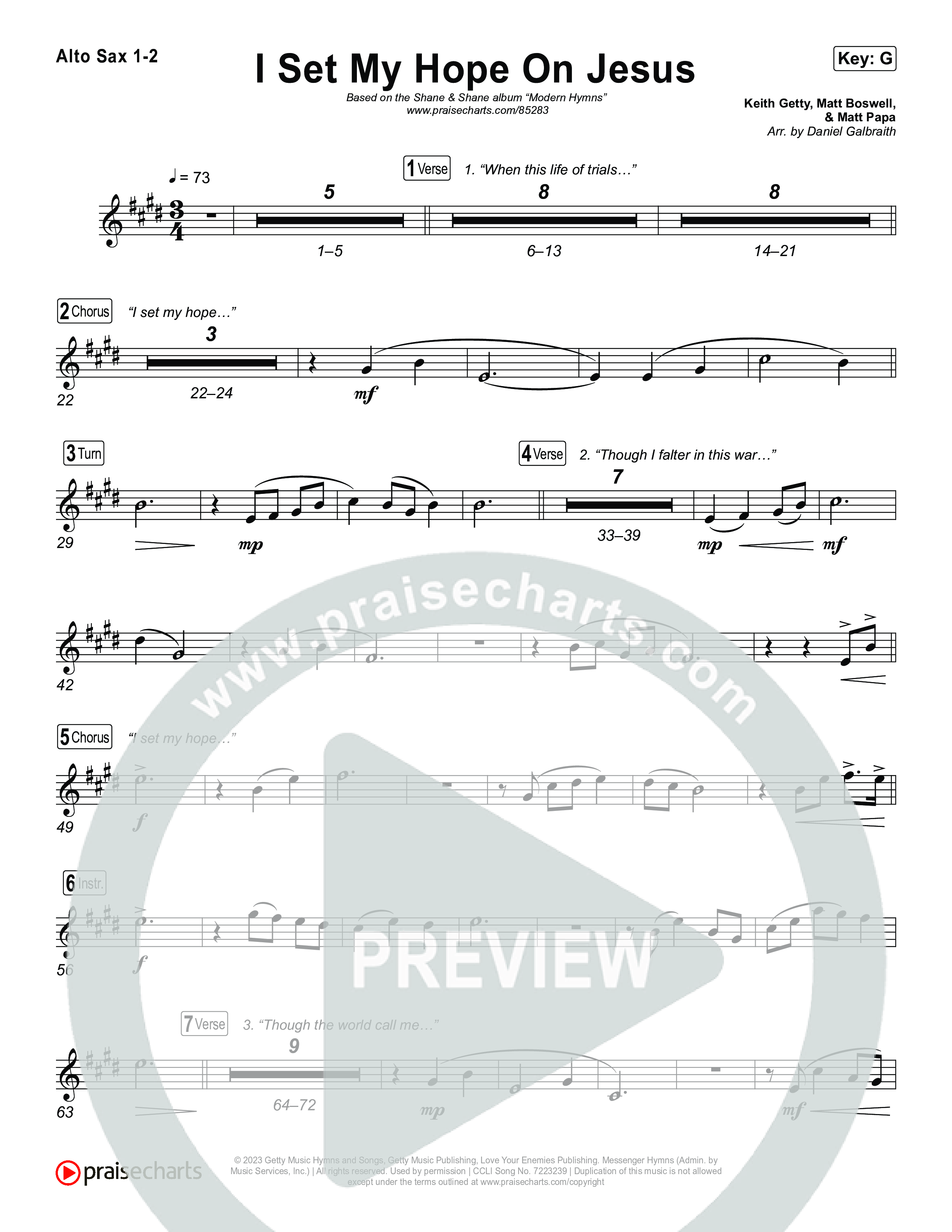 I Set My Hope On Jesus Sax Pack (Shane & Shane)