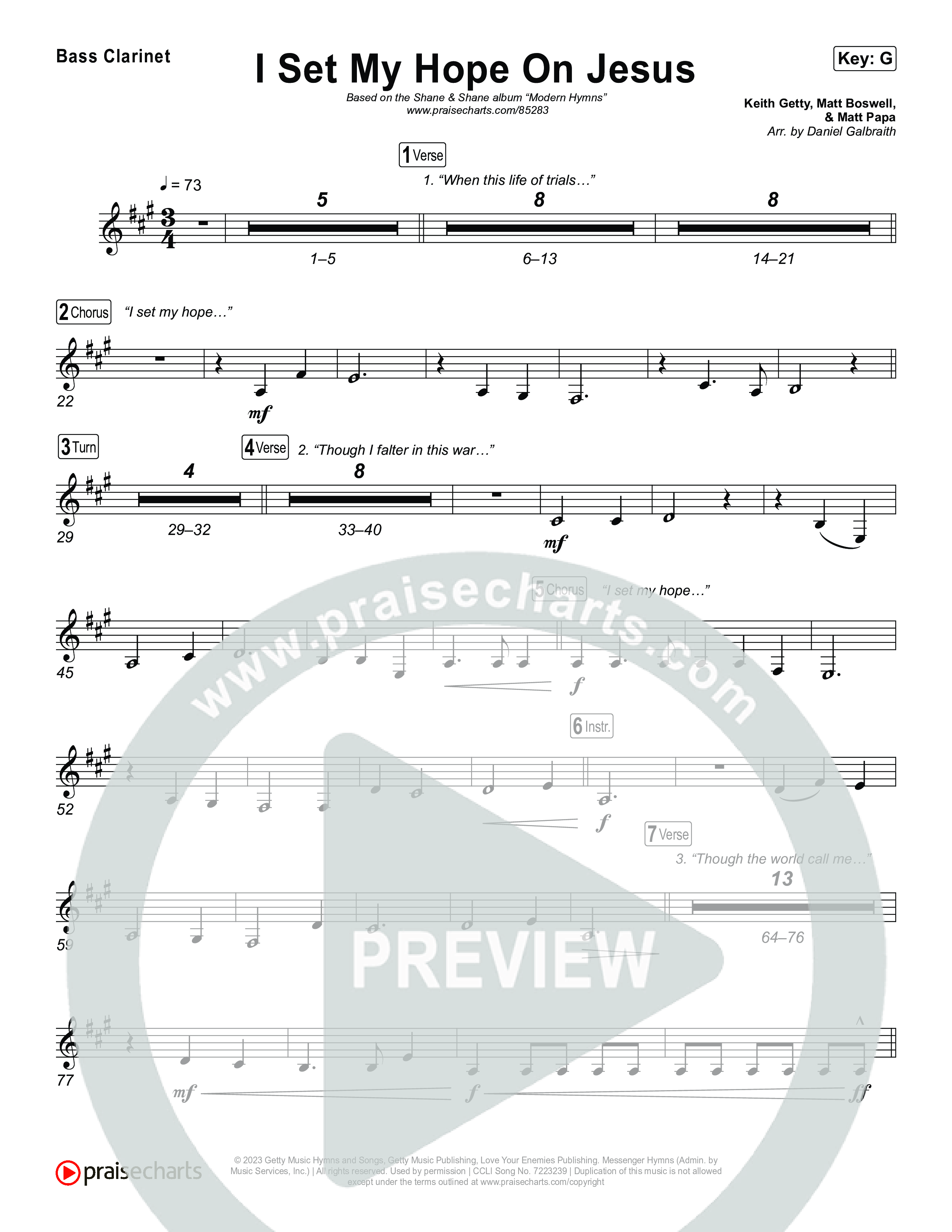 I Set My Hope On Jesus Clarinet 1,2 (Shane & Shane)