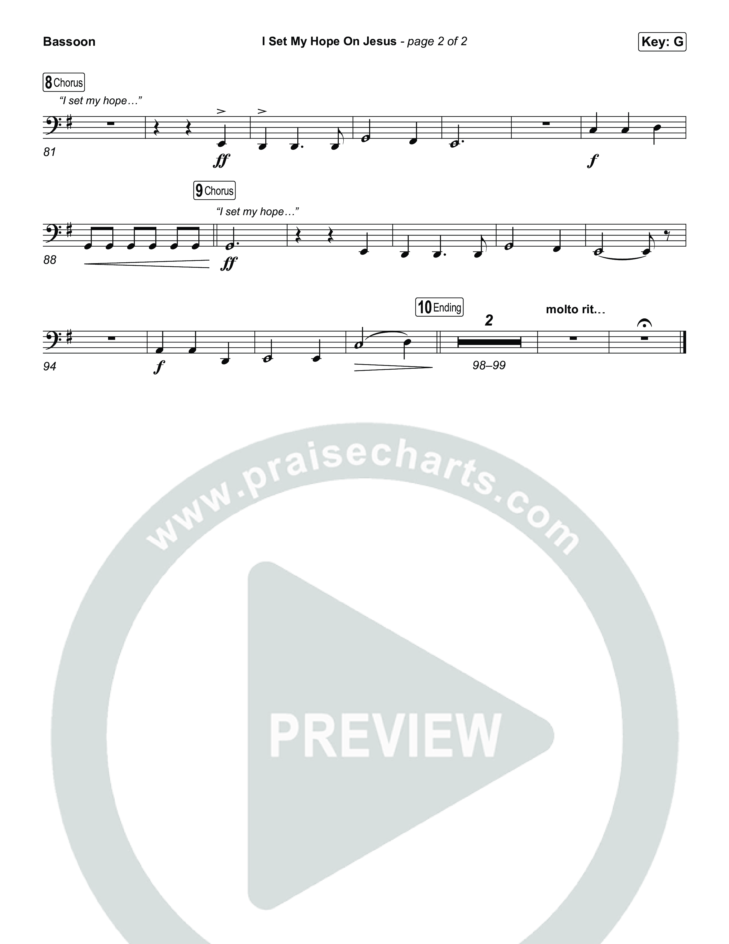 I Set My Hope On Jesus Bassoon (Shane & Shane)