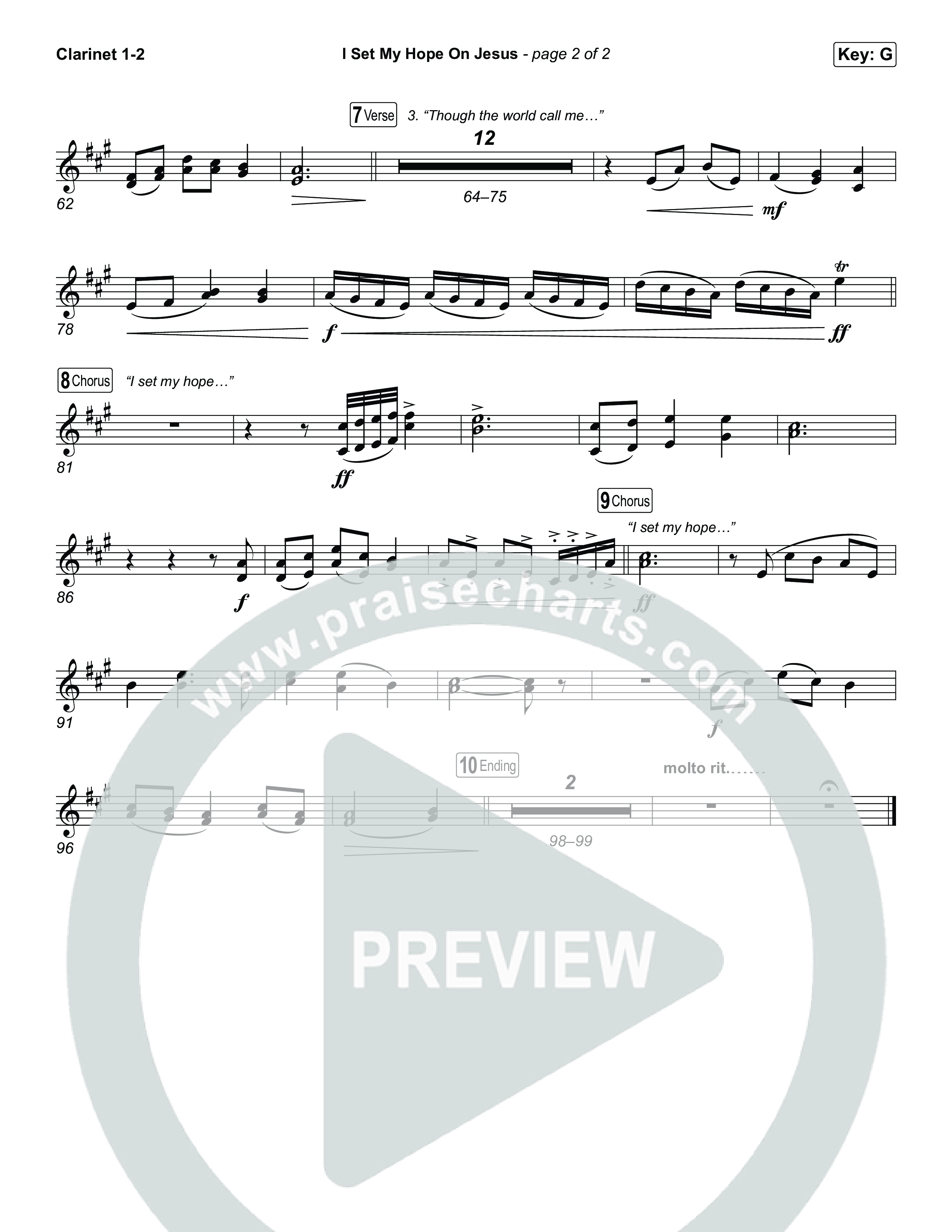 I Set My Hope On Jesus Clarinet 1,2 (Shane & Shane)