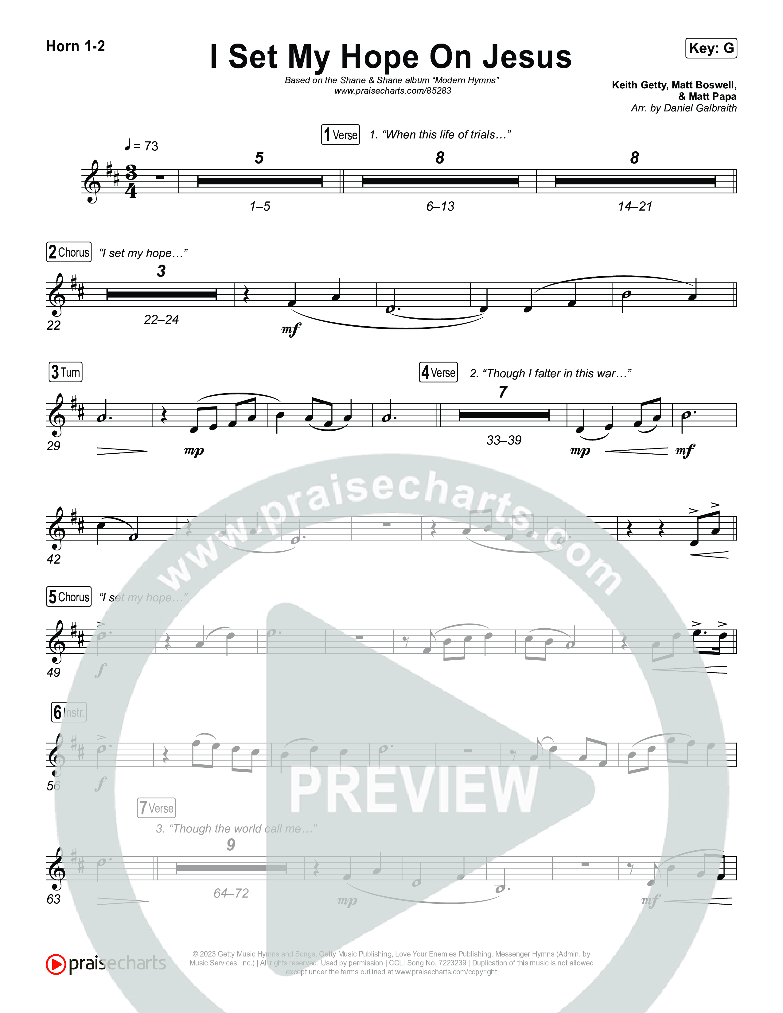 I Set My Hope On Jesus Brass Pack (Shane & Shane)
