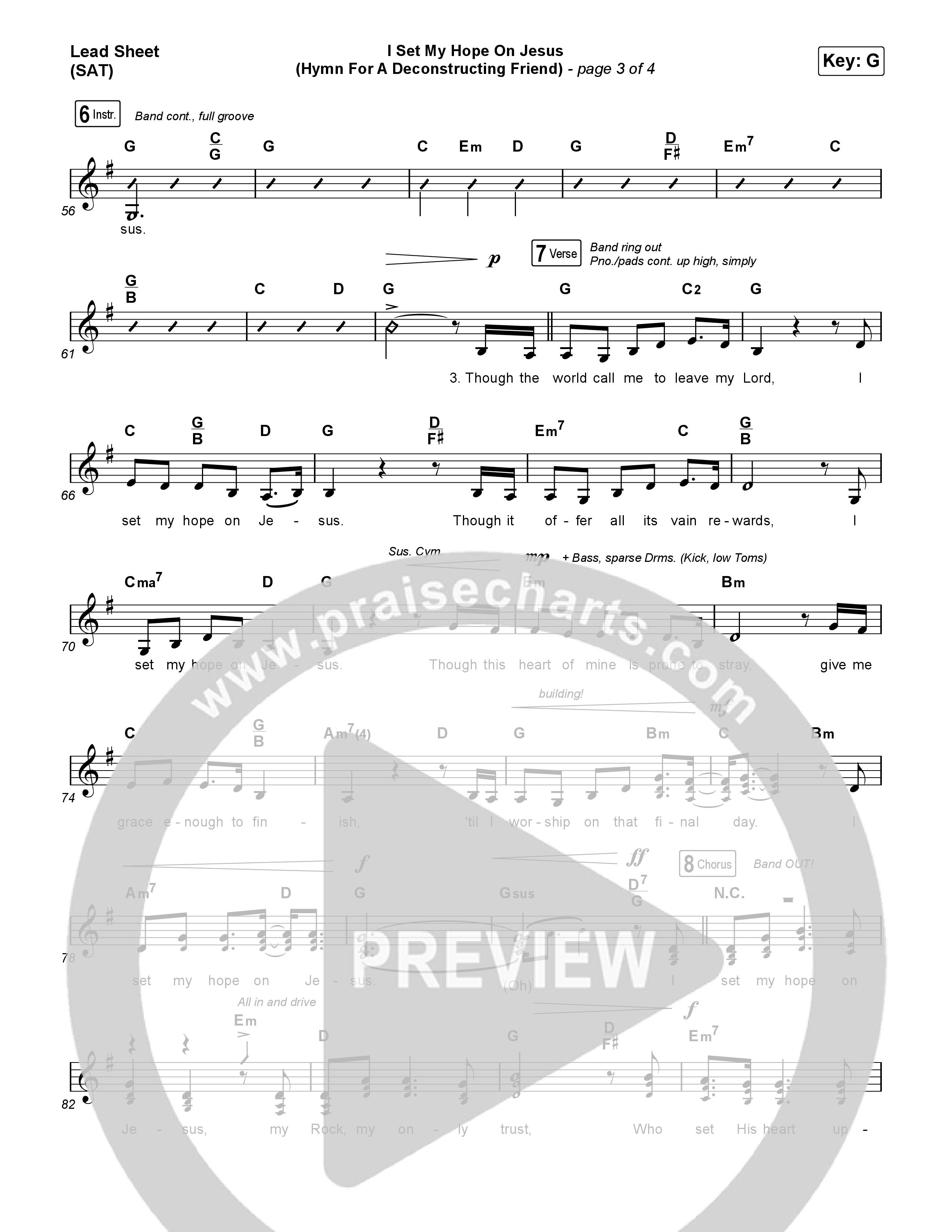 I Set My Hope On Jesus Lead Sheet (SAT) (Shane & Shane)