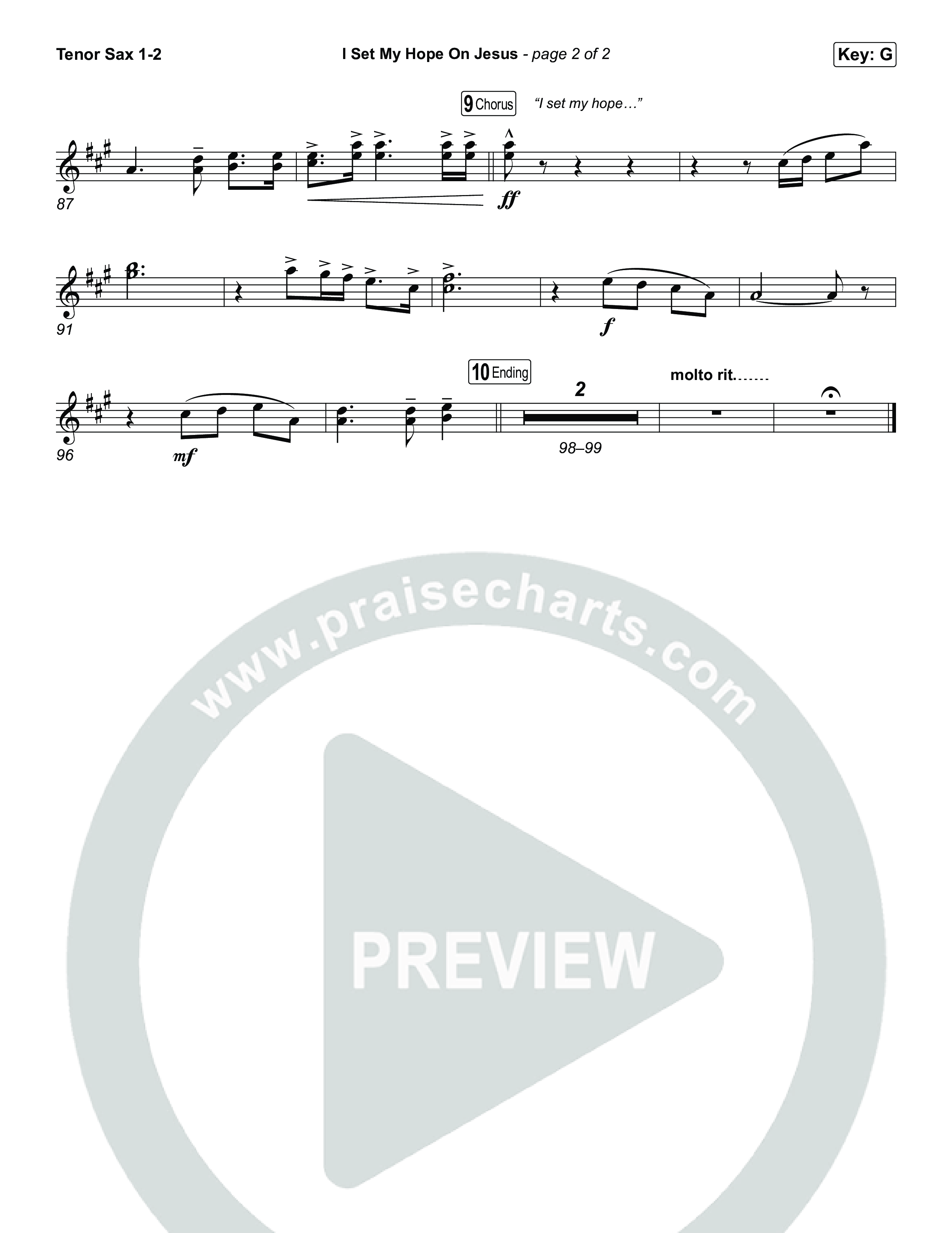 I Set My Hope On Jesus Tenor Sax 1,2 (Shane & Shane)