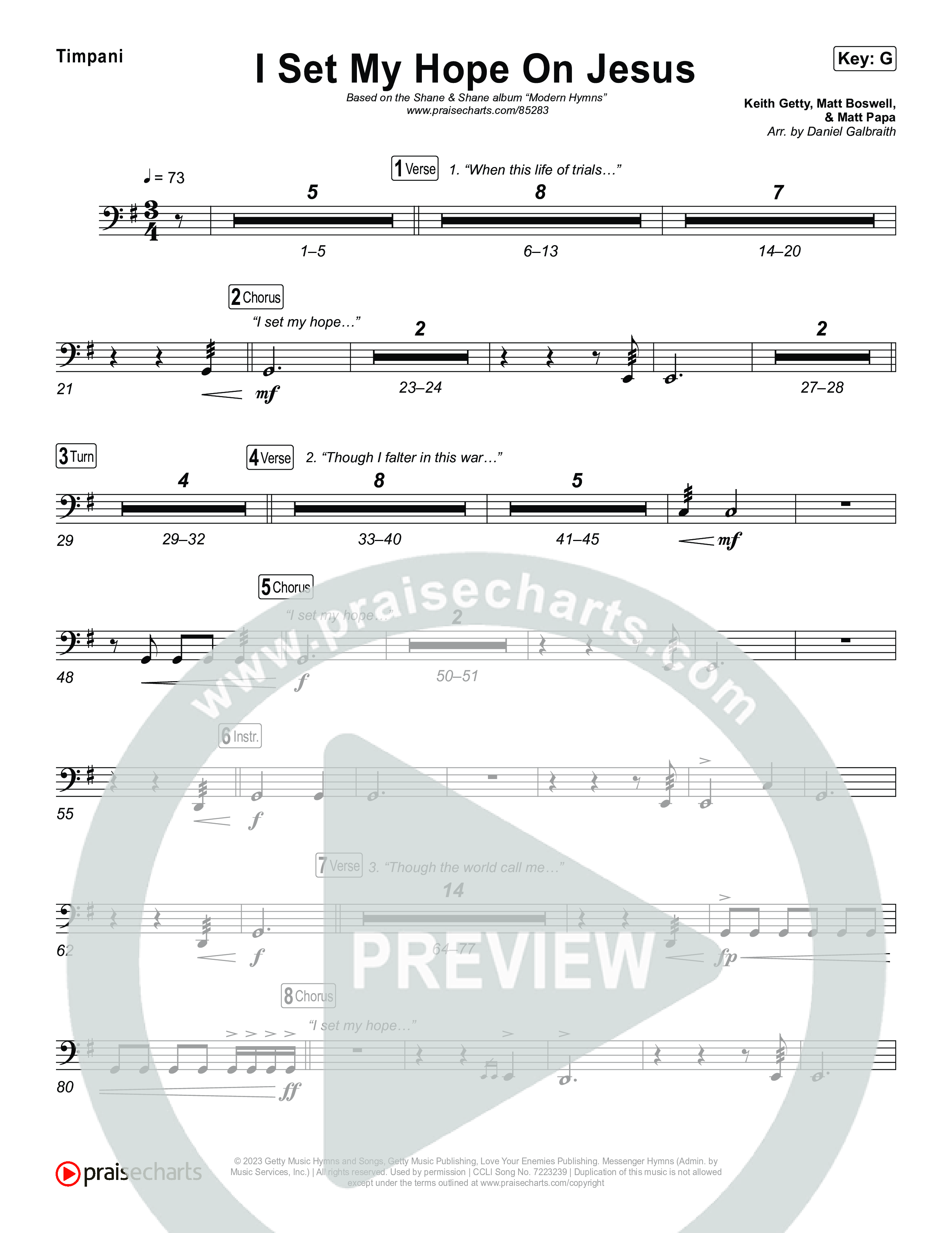 I Set My Hope On Jesus Timpani (Shane & Shane)