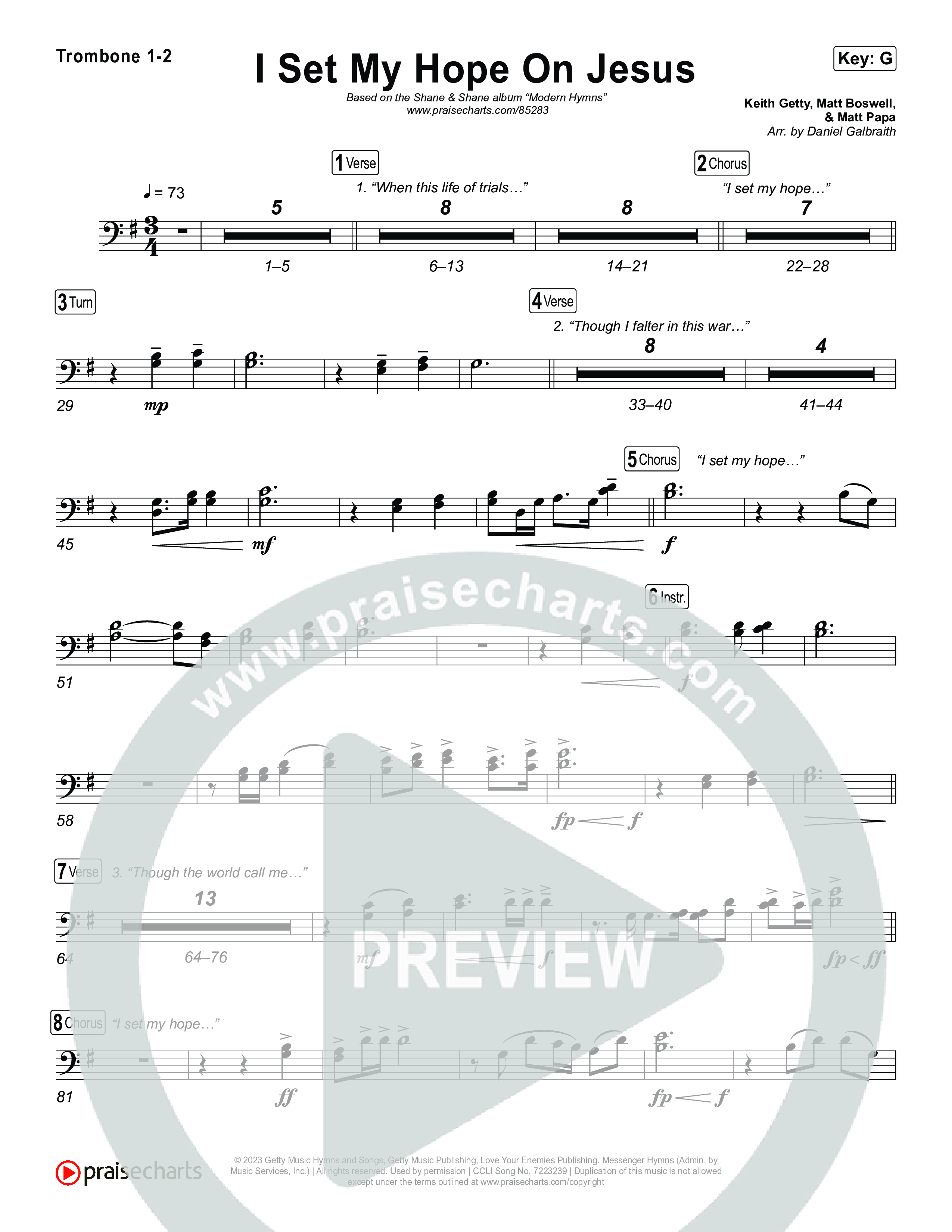 I Set My Hope On Jesus Trombone 1,2 (Shane & Shane)