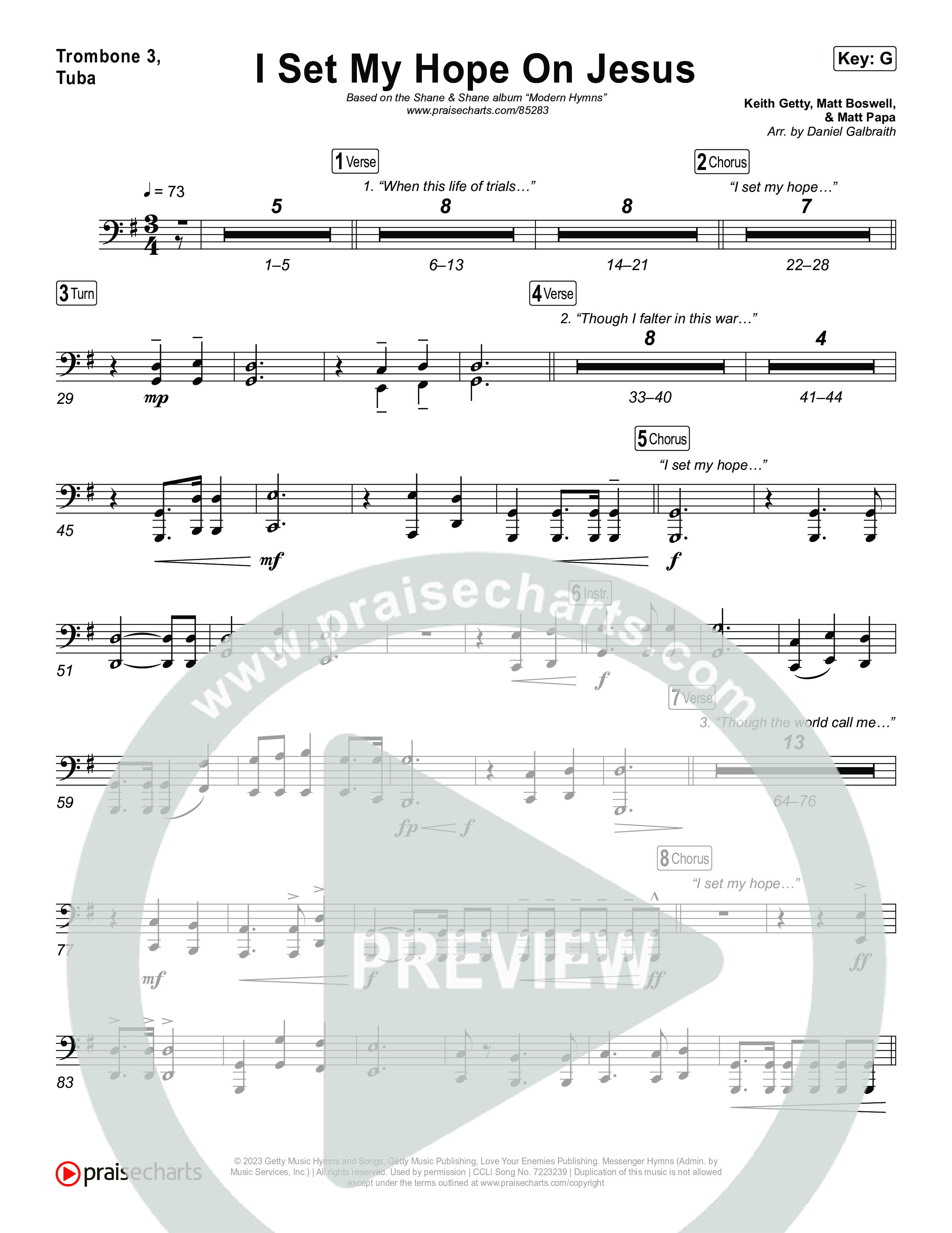 I Set My Hope On Jesus Trombone 1,2 (Shane & Shane)