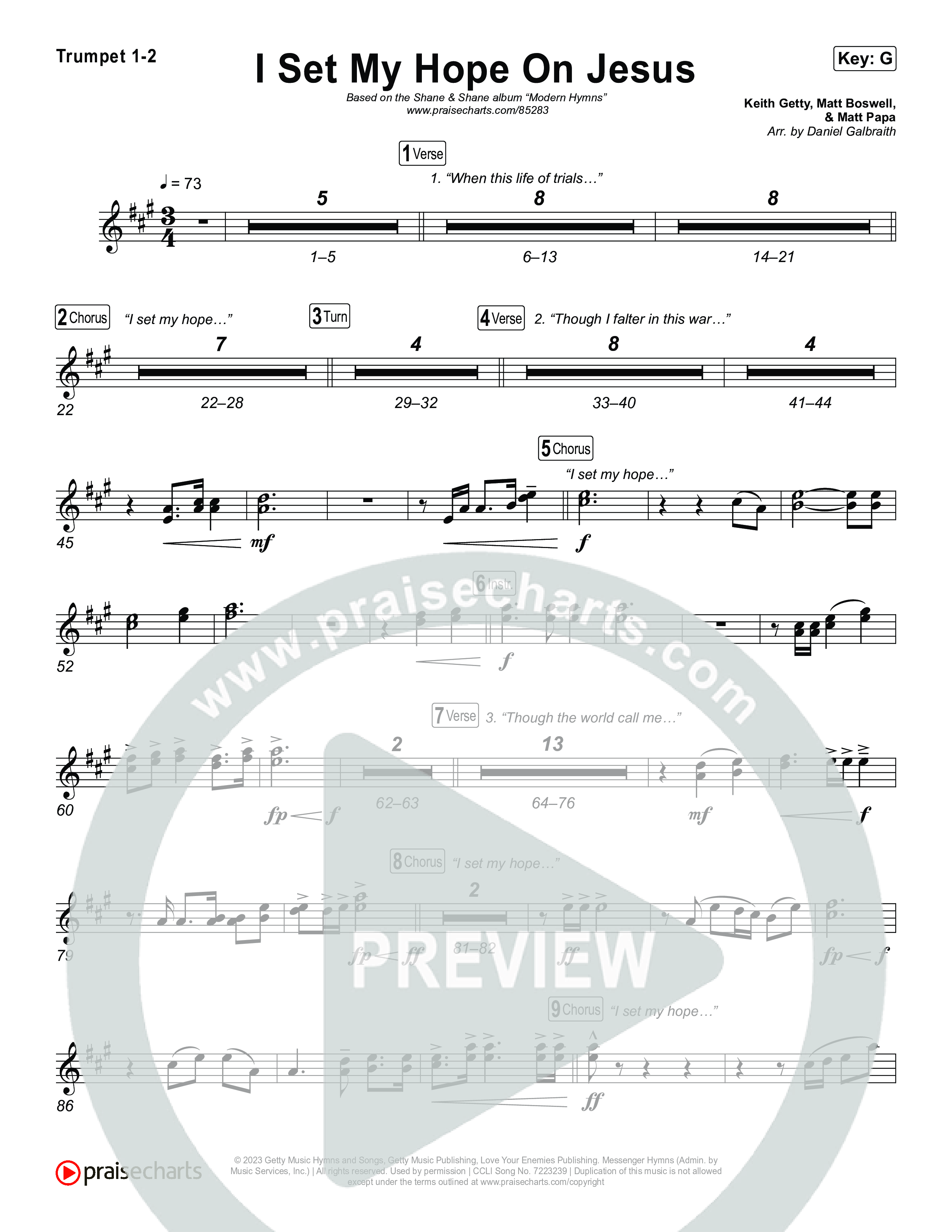 I Set My Hope On Jesus Brass Pack (Shane & Shane)
