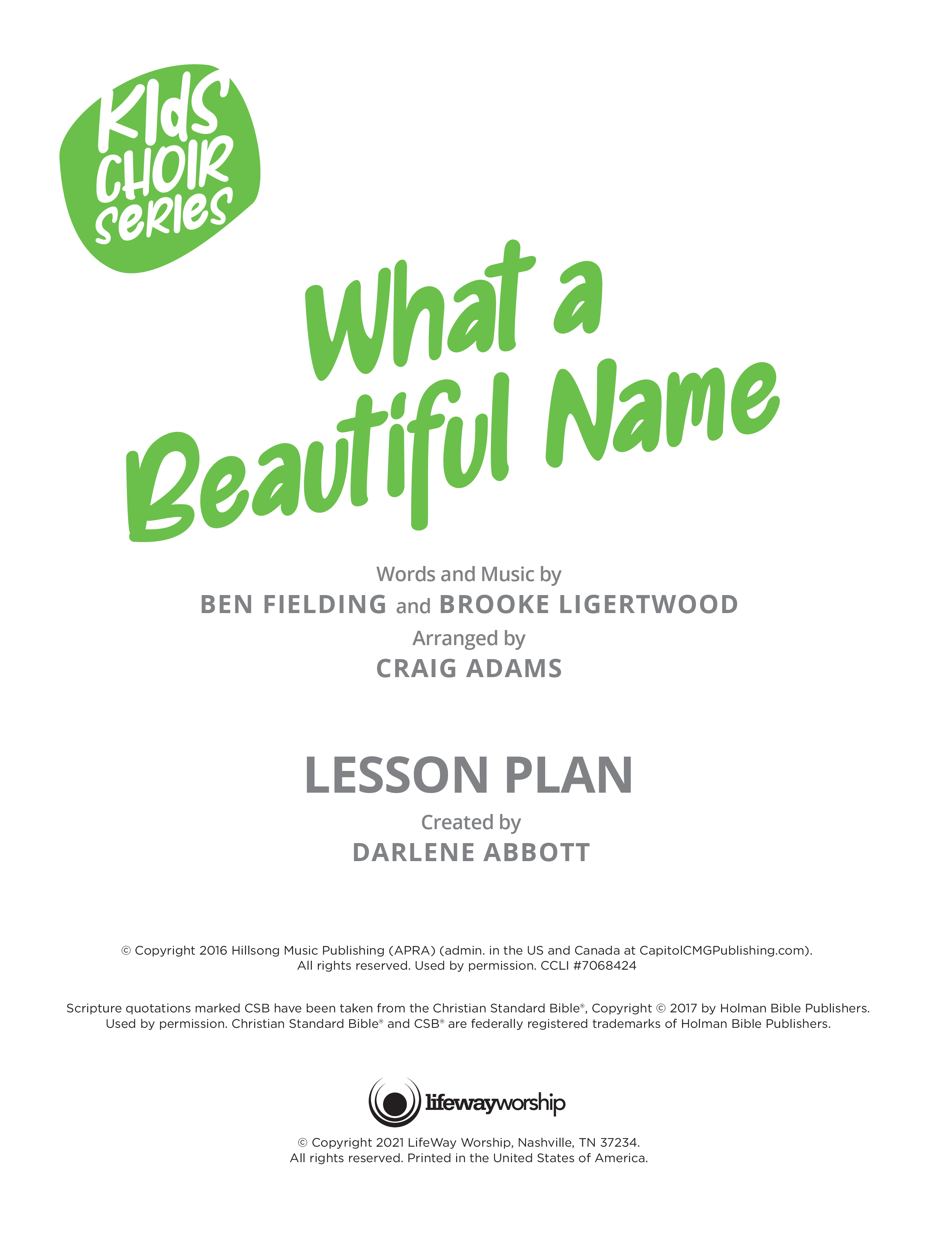 What A Beautiful Name (Kids) eBook PDF (Lifeway Choral / Arr. Craig Adams)