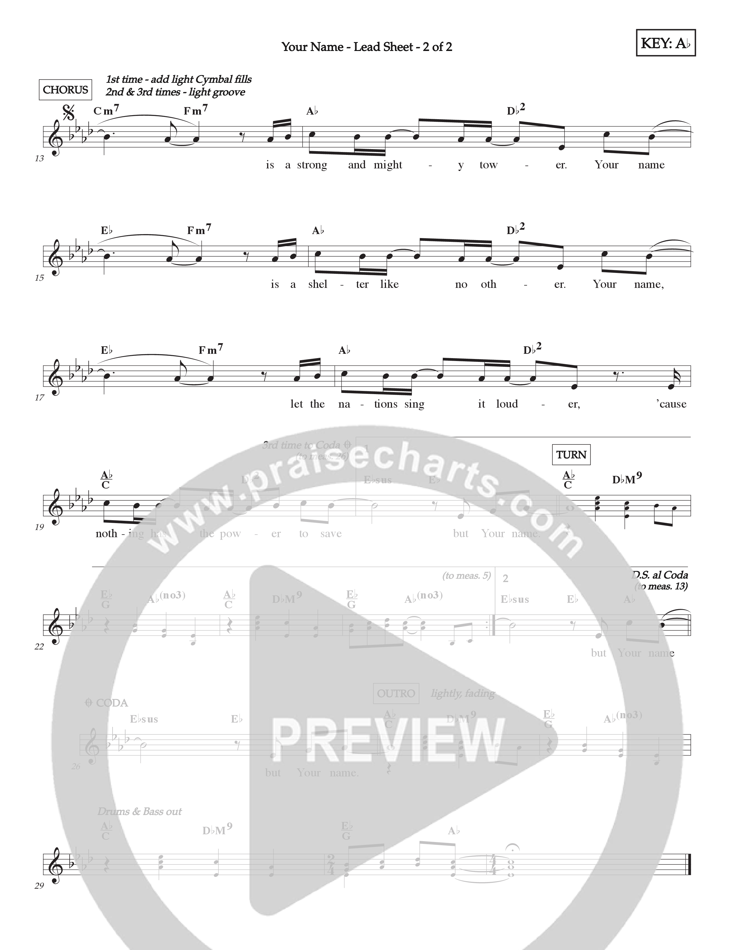 Your Name (Kids) Lead Sheet (2-Part) (Lifeway Choral / Arr. Craig Adams)