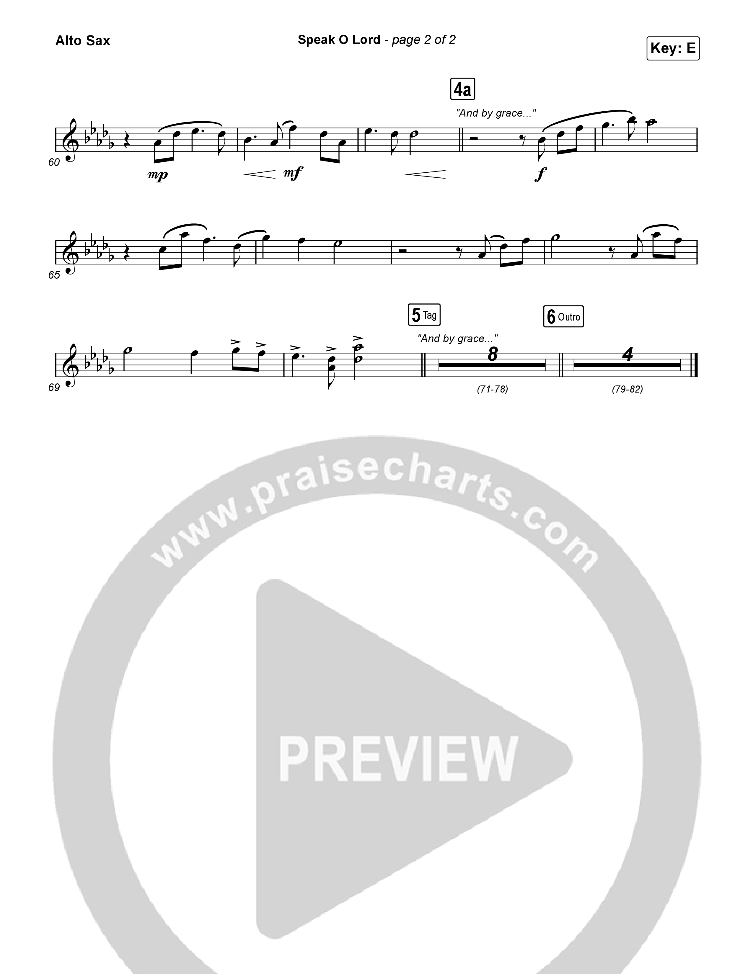 Speak O Lord Alto Sax (Shane & Shane)