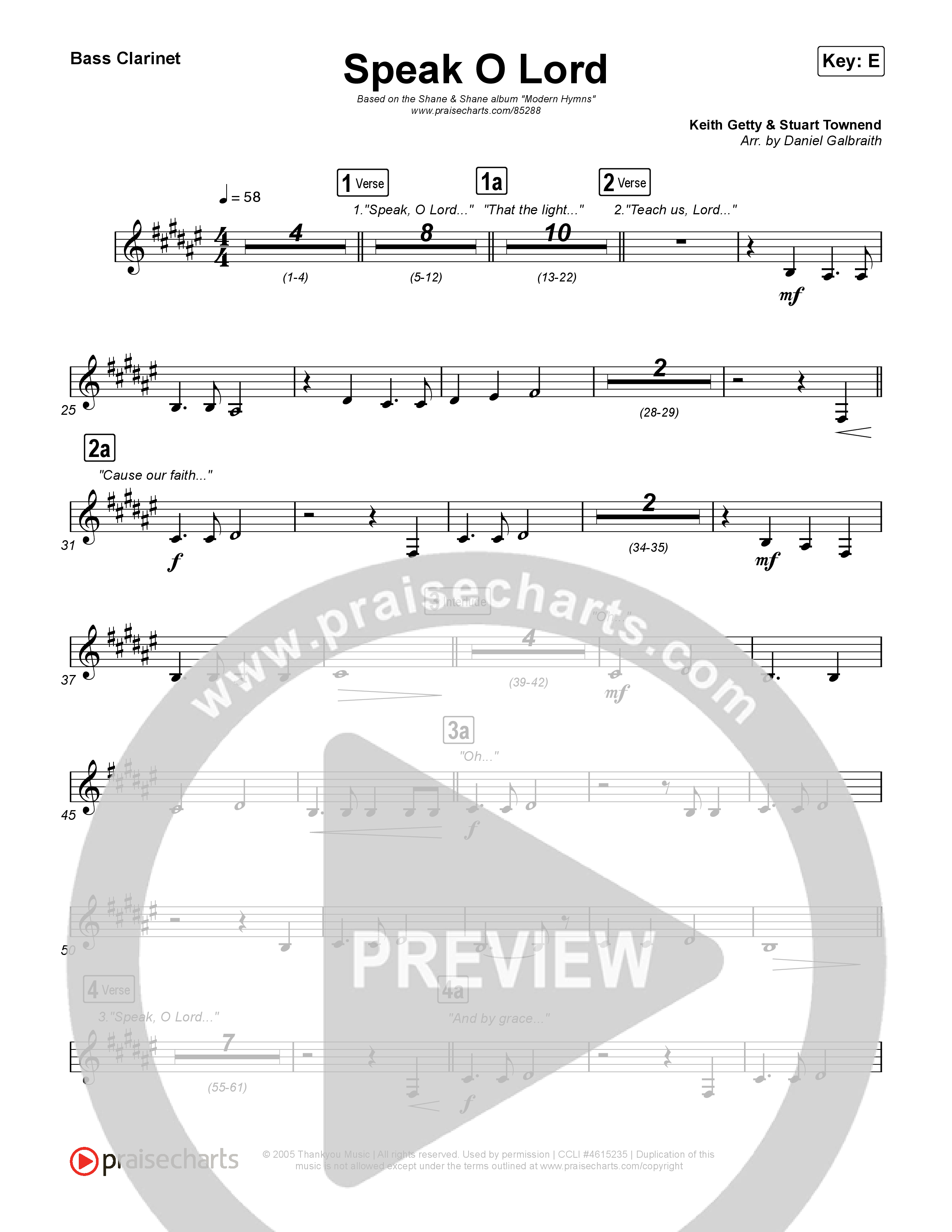 Speak O Lord Bass Clarinet (Shane & Shane)