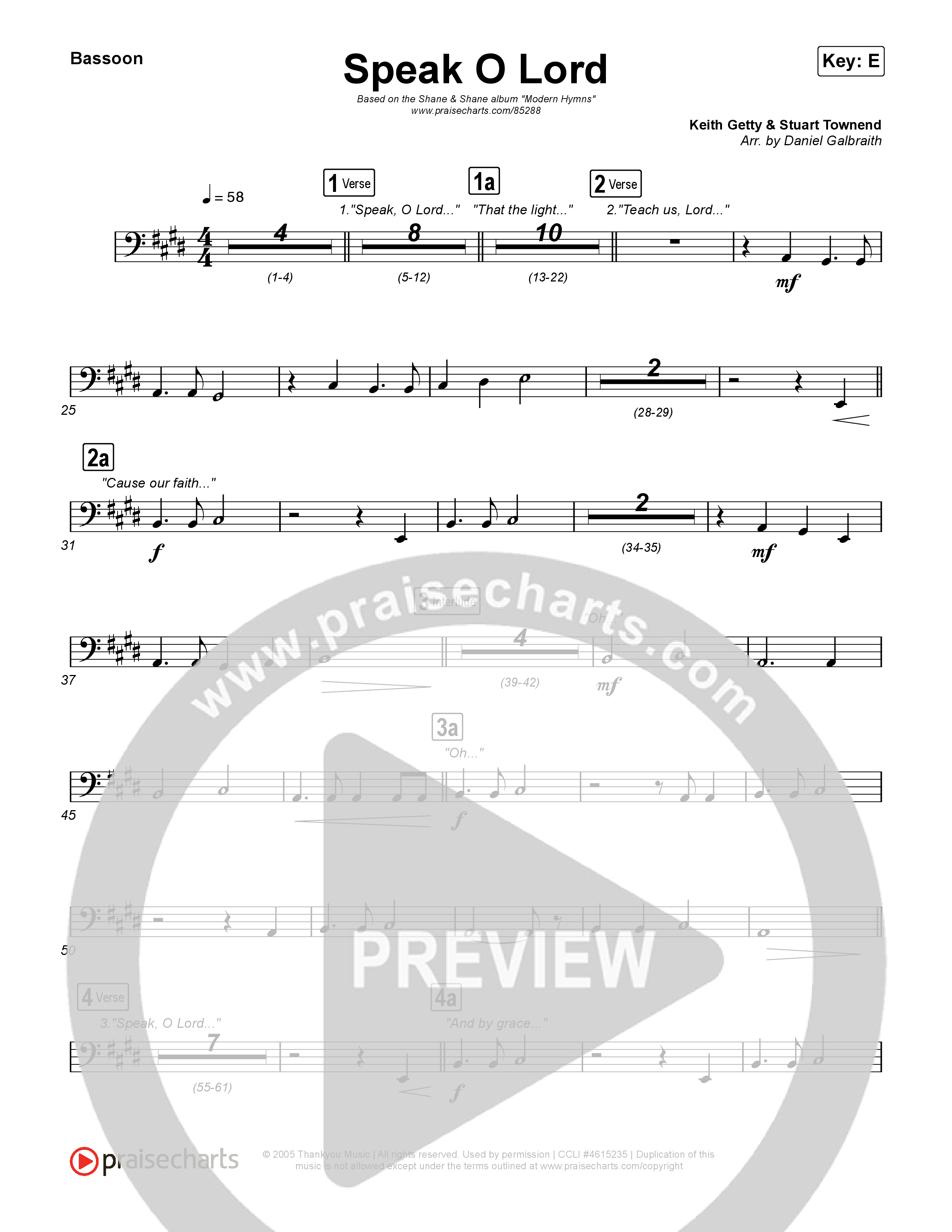 Speak O Lord Bassoon (Shane & Shane)