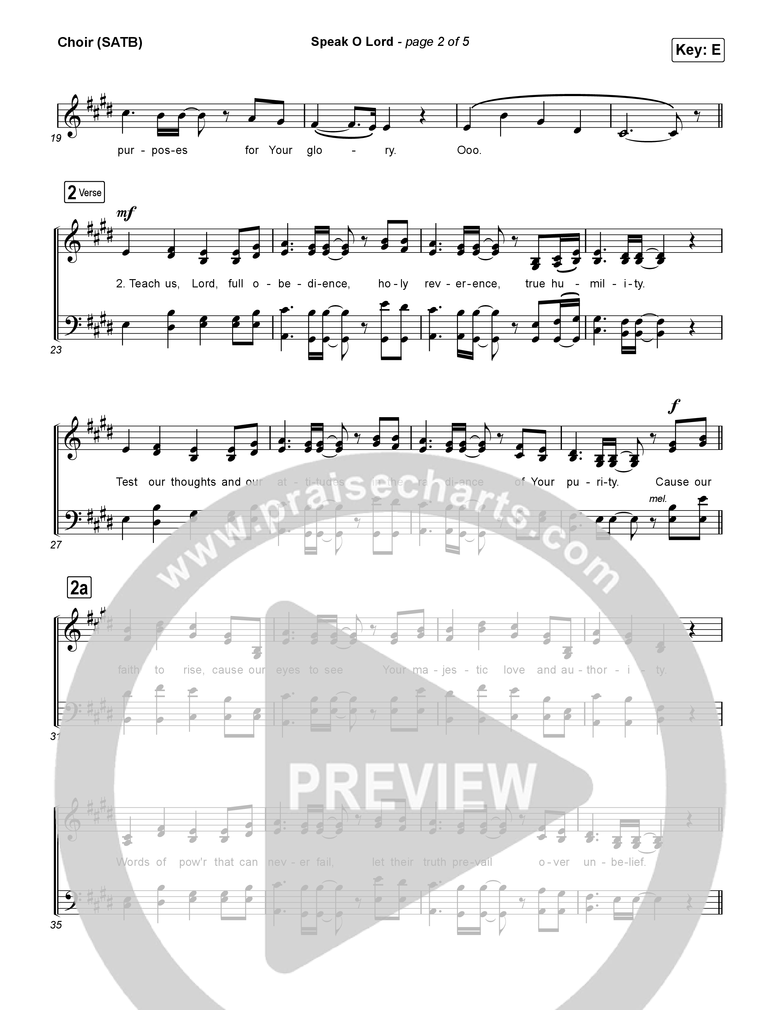 Speak O Lord Choir Sheet (SATB) (Shane & Shane)