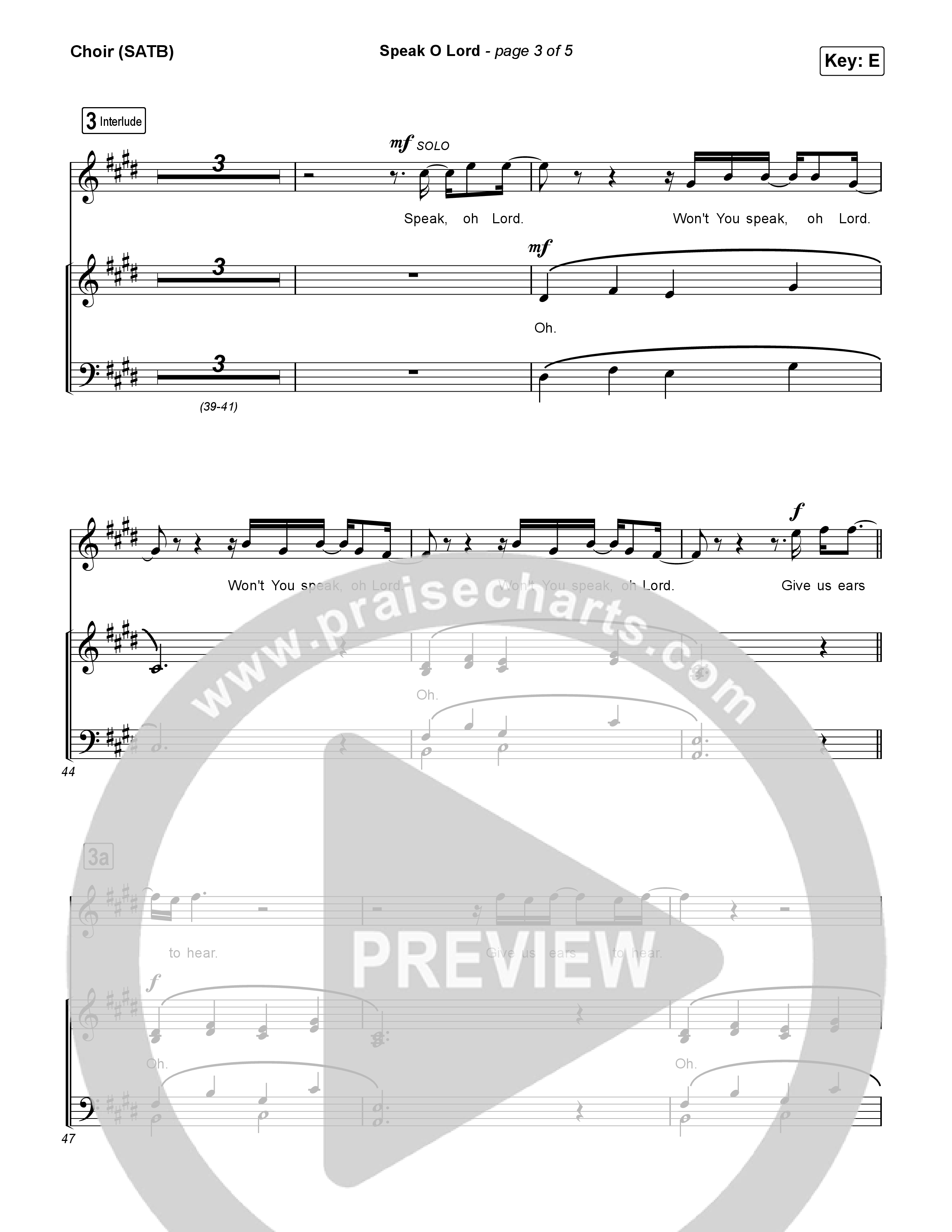 Speak O Lord Choir Sheet (SATB) (Shane & Shane)