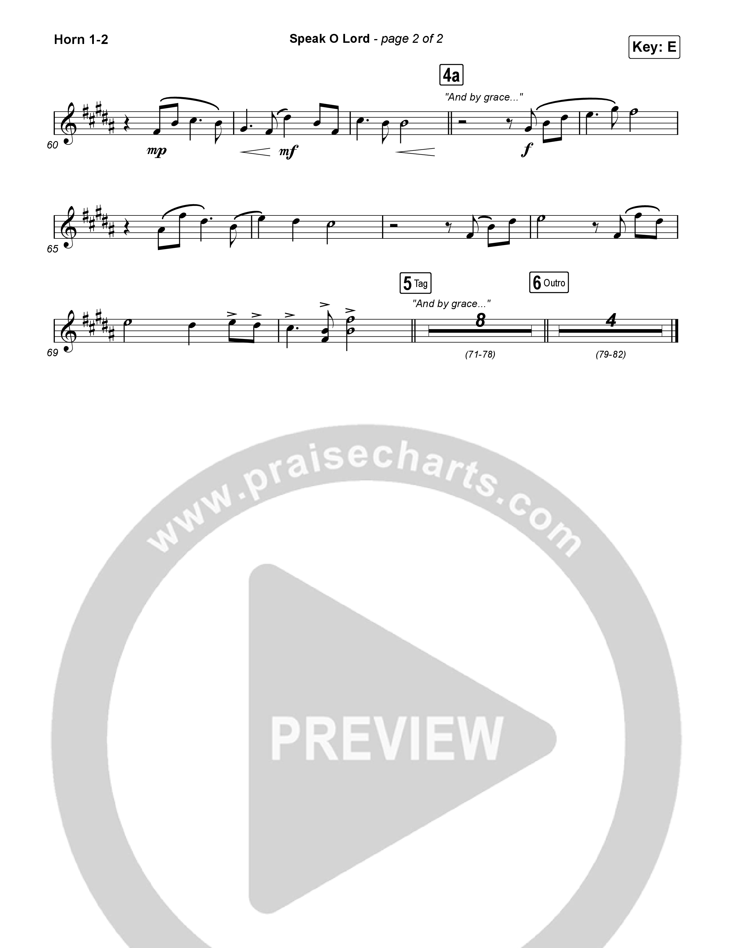 Speak O Lord French Horn 1,2 (Shane & Shane)